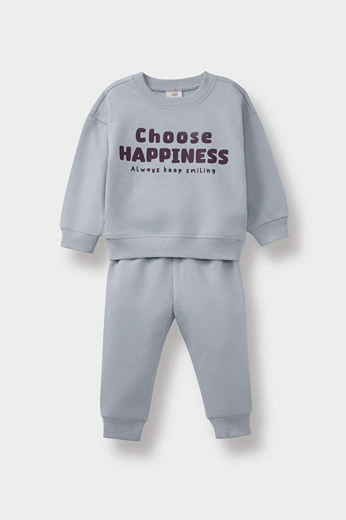Erkek Bebek 2'li Takım Baskılı Sweatshirt Eşofman Altı