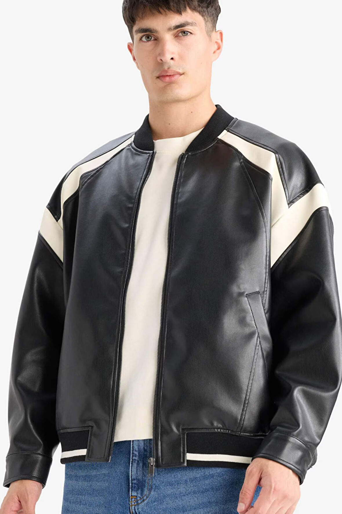 Regular Fit Kolej Yaka Bomber Fermuarlı Mont