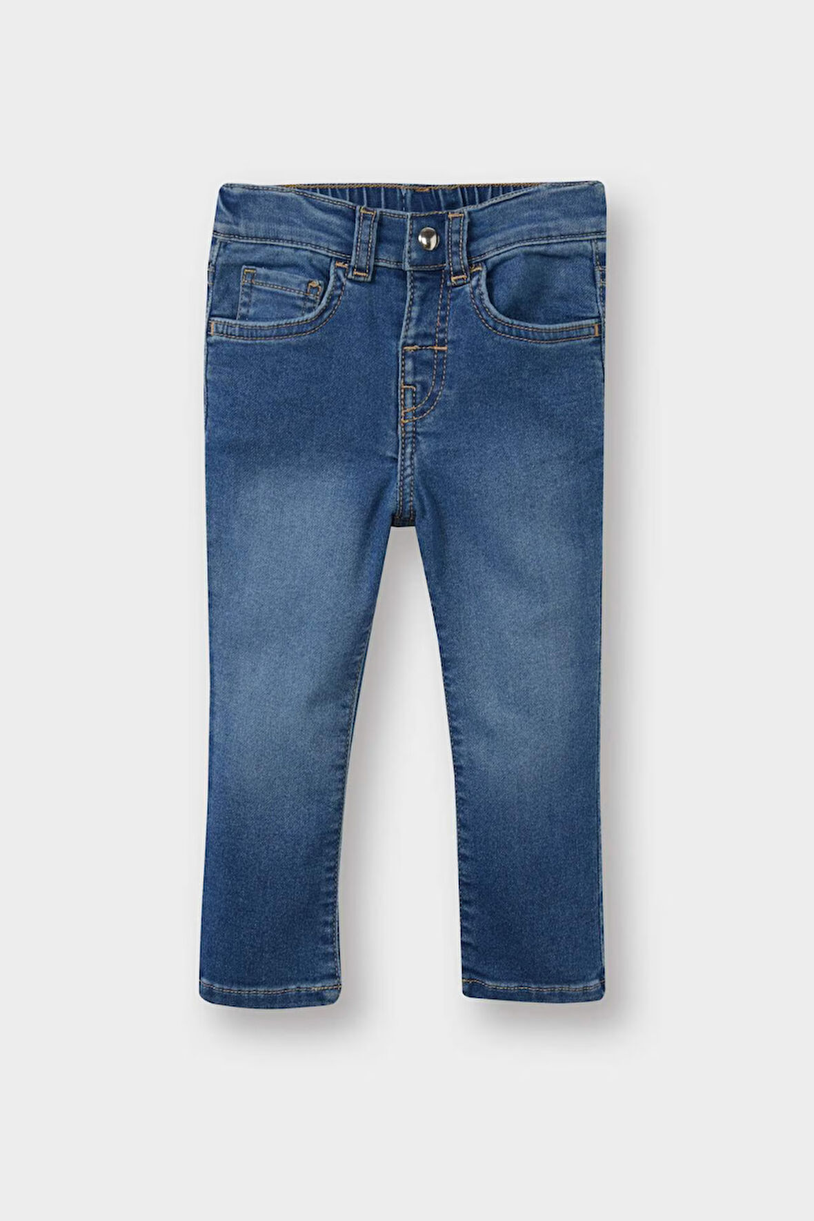 Kız Bebek Beli Lastikli Jean Pantolon