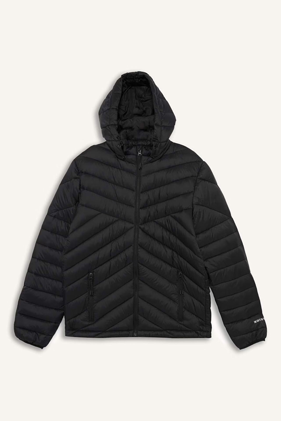 DeFactoFit Su İtici Slim Fit Dar Kesim Kapüşonlu Fermuarlı Mont