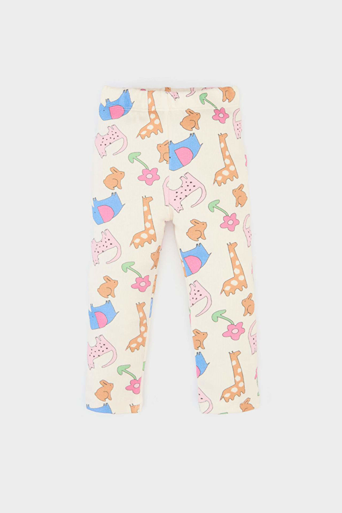 DeFacto Kız Bebek Hayvan Desenli Fitilli Kaşkorse Pantolon E7947A525SMER105