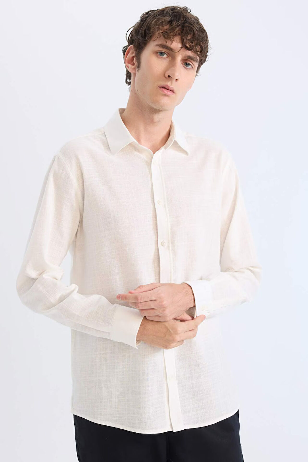 DeFacto Regular Fit Polo Yaka Uzun Kollu Gömlek D7394AX25SPER77