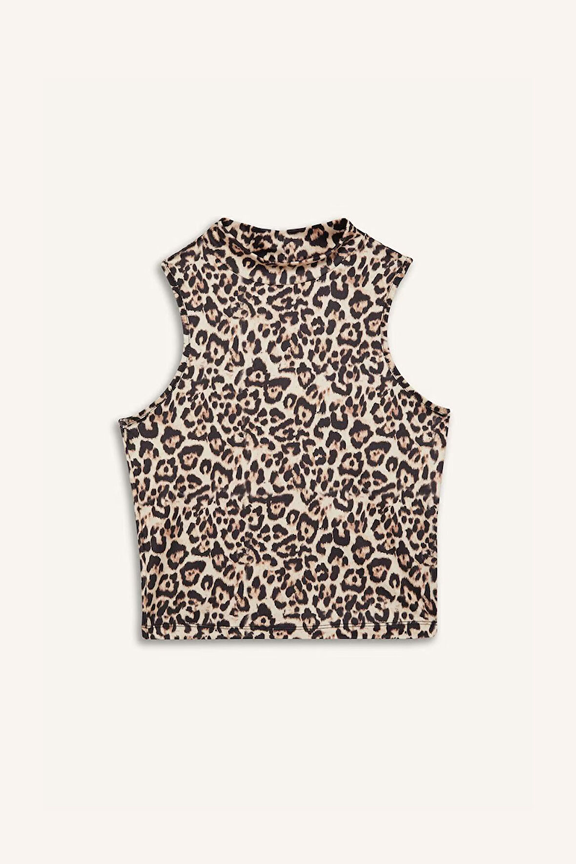 DeFacto Slim Fit Dar Kesim Leopar Desenli Yarım Balıkçı Yaka Atlet D5542AX25SPBN287