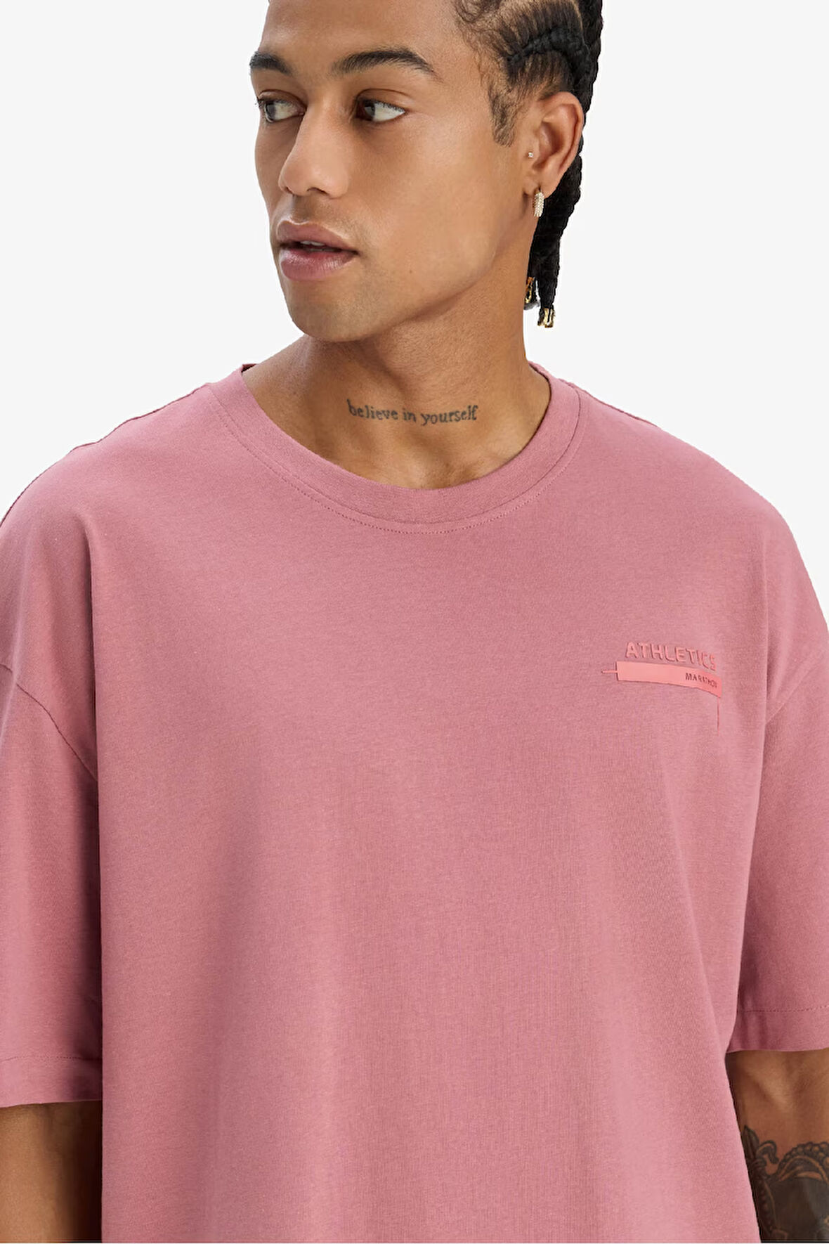 DeFactoFit Oversize Geniş Kalıp Bisiklet Yaka Baskılı Sporcu Kısa Kollu Tişört E2582AX25SMBR226