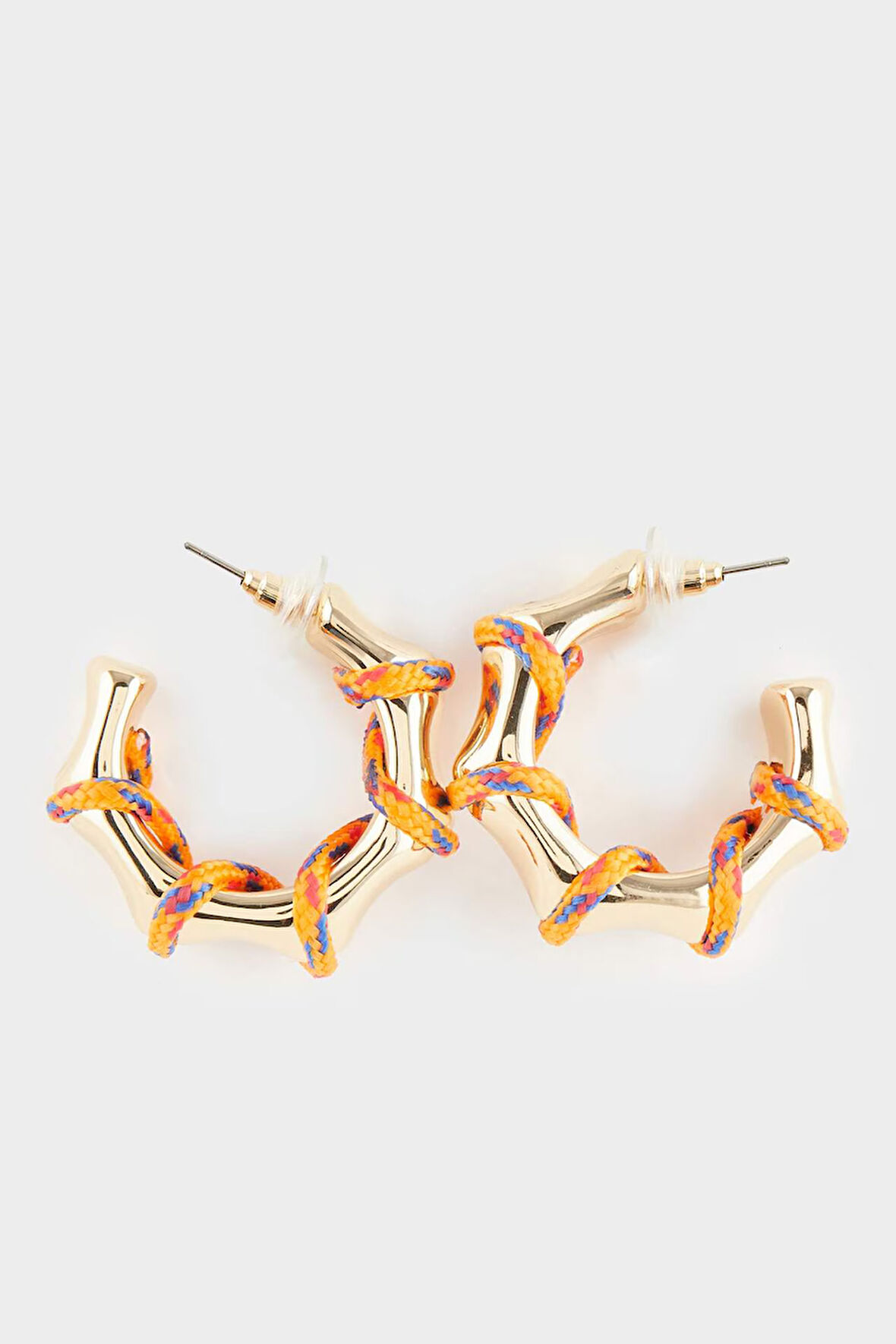 DeFacto Kadın Turuncu İp Detaylı Gold Küpe F1119AXNSKR1