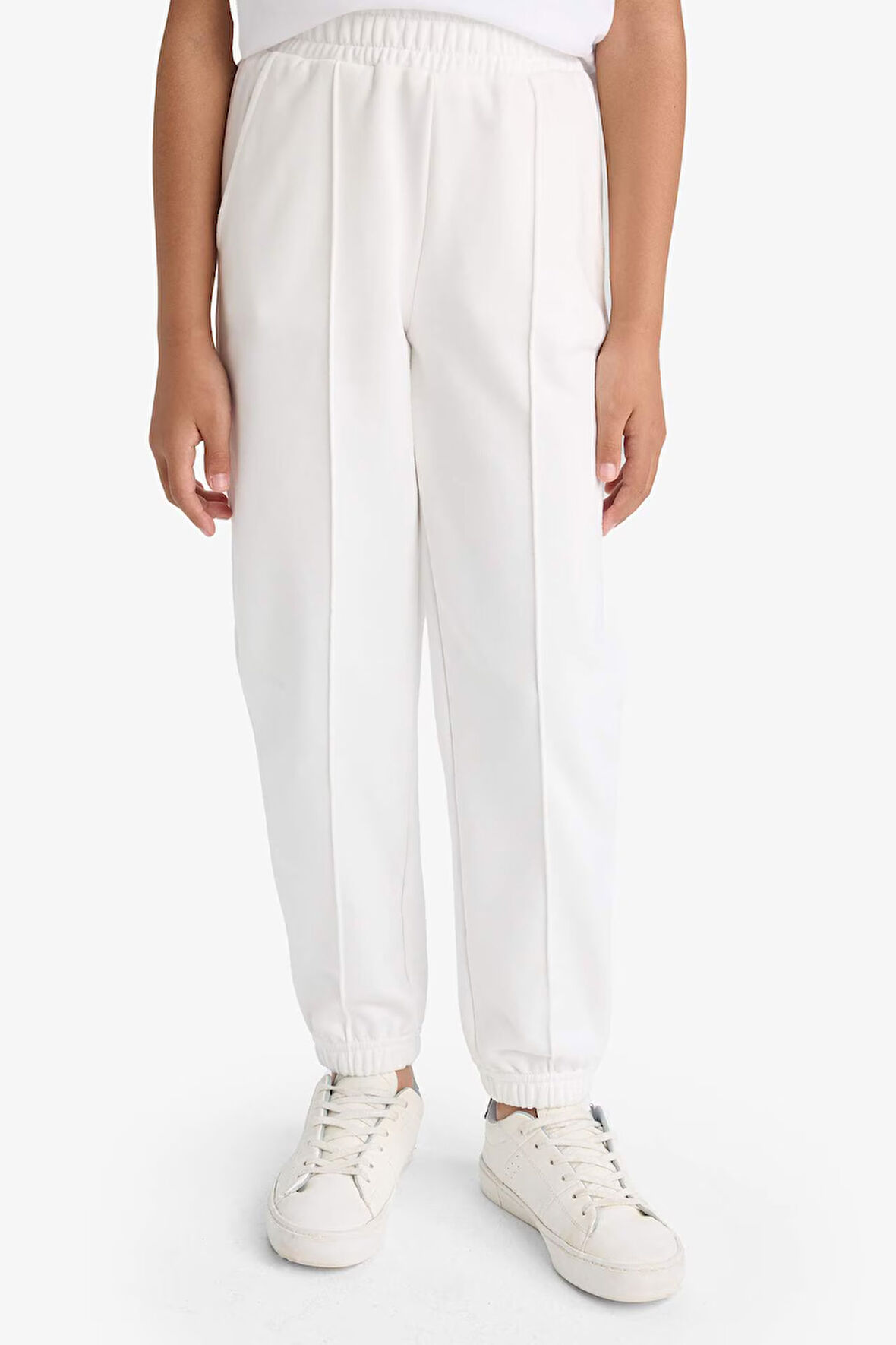 Kız Çocuk Beli Lastikli Basic Düz Jogger Eşofman Altı