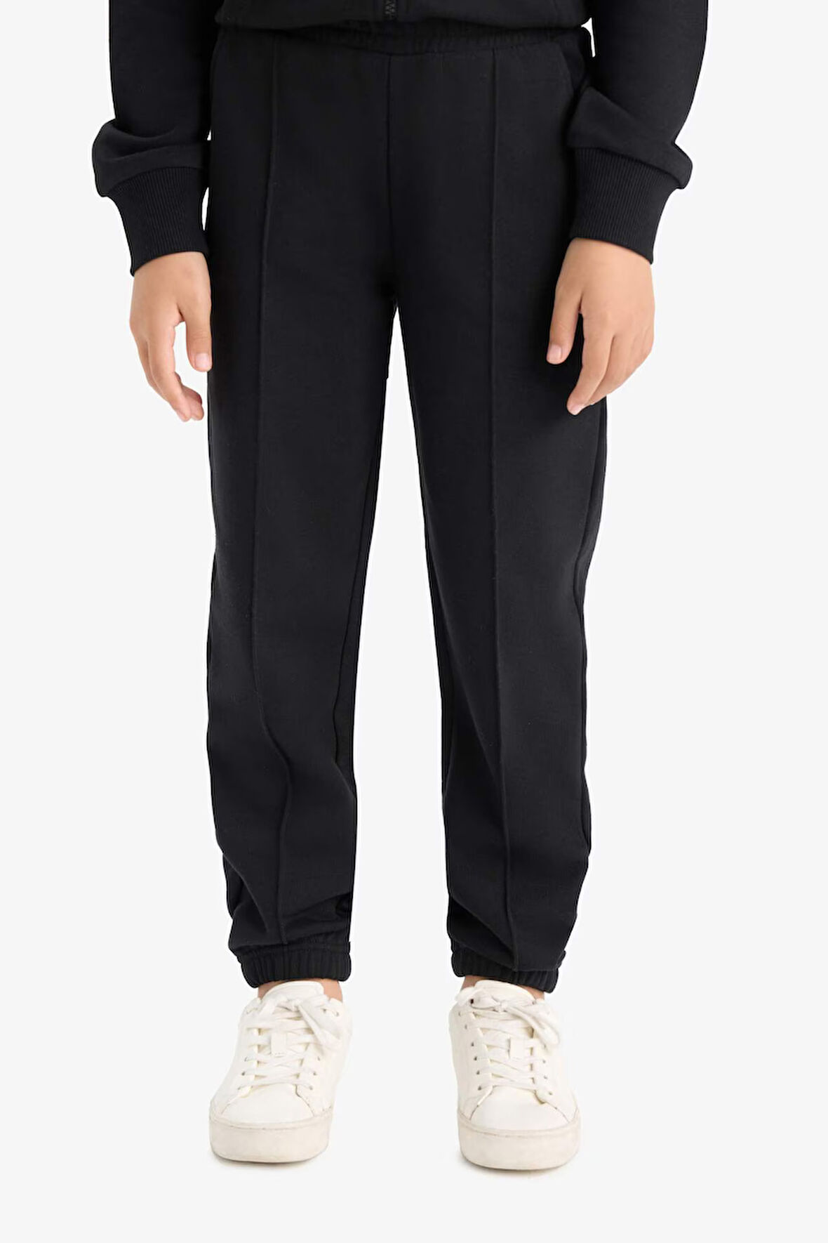 Kız Çocuk Beli Lastikli Basic Düz Jogger Eşofman Altı