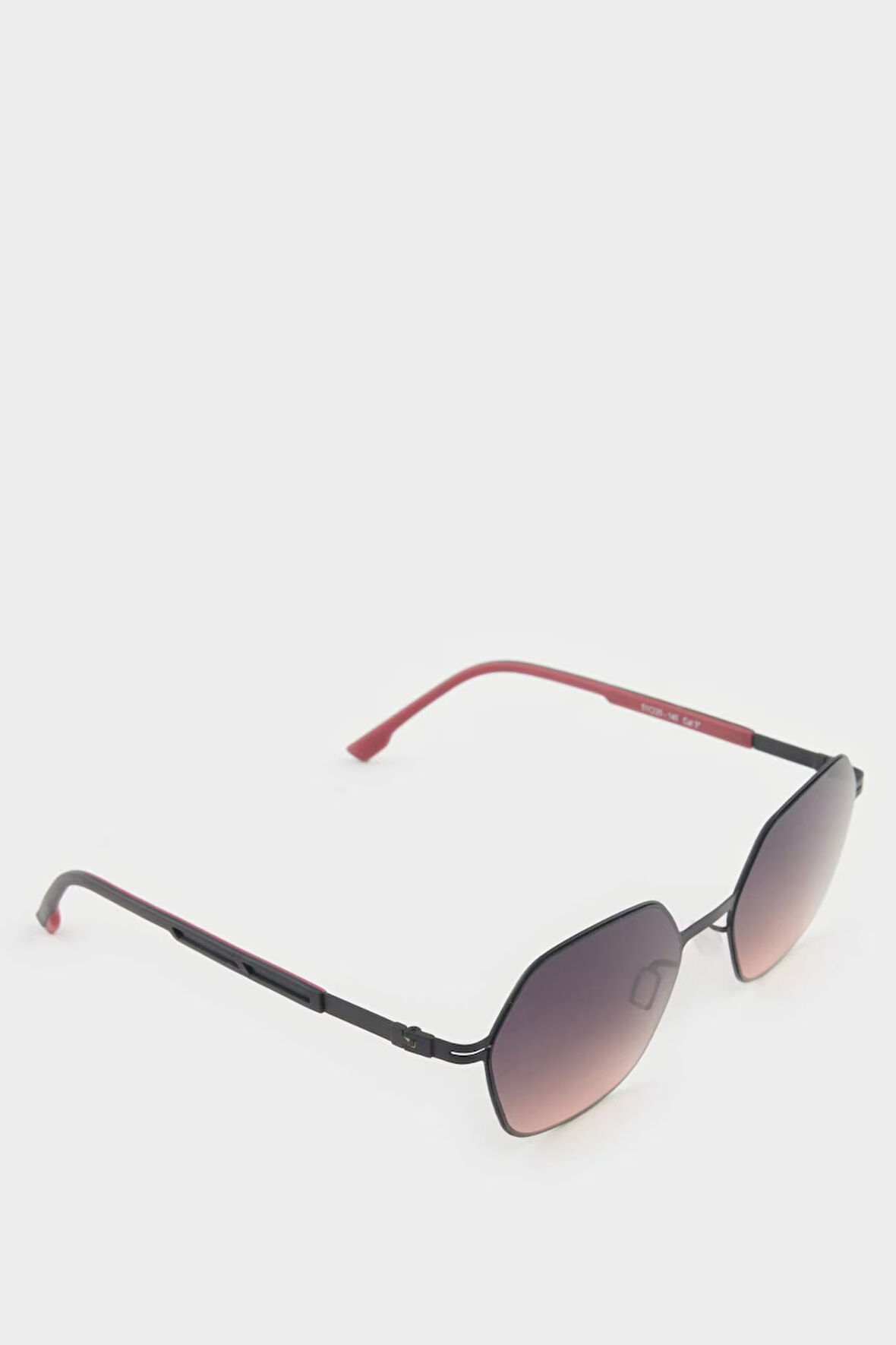 Erkek Altıgen Yeşil Metal Çerçeve Füme Cam UV Güneş Gözlüğü