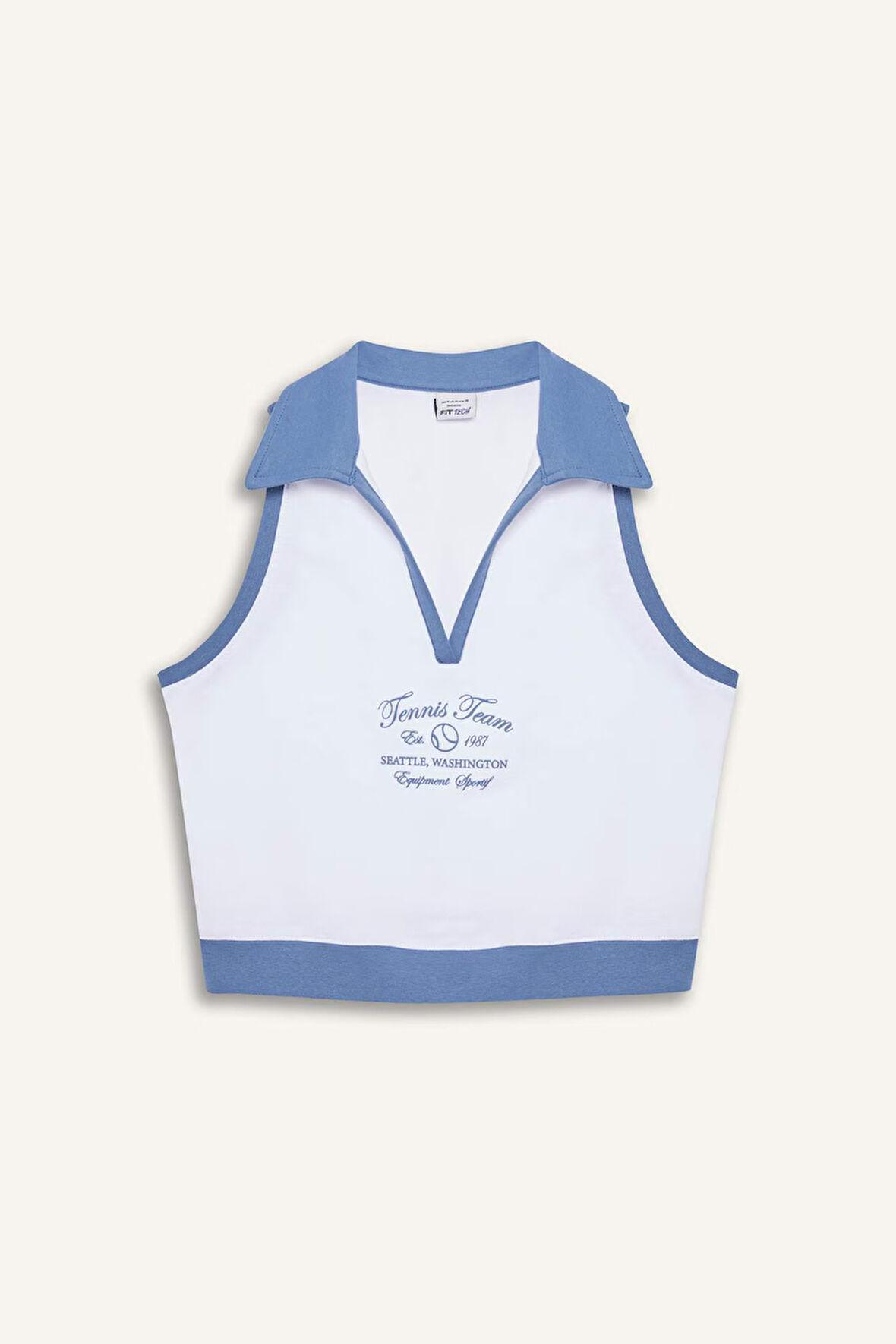 DeFactoFit Crop Polo Yaka Baskılı Sporcu Atlet B4581AX25SPWT36