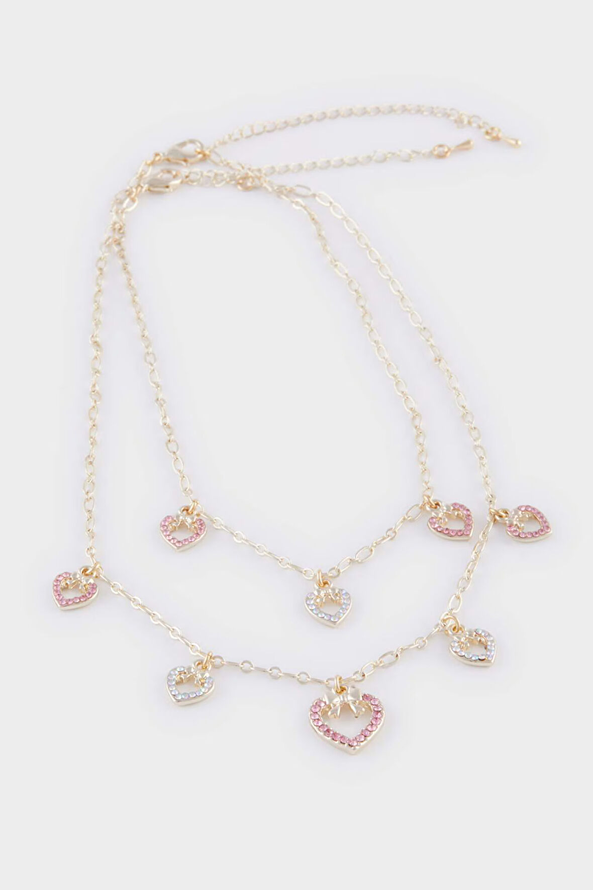 Kadın Kalpli 2'li Gold Kolye