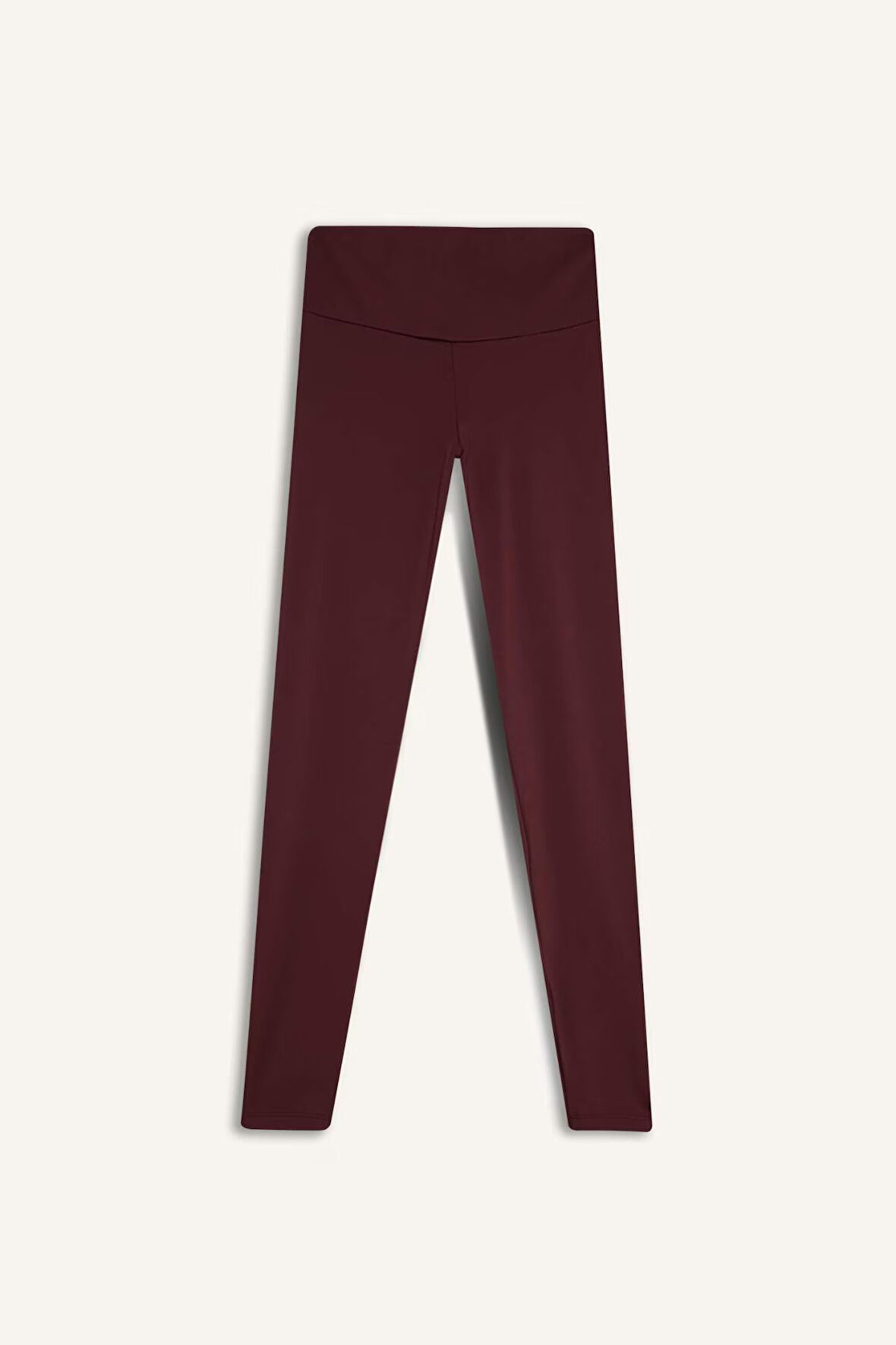 DeFactoFit Bordo Yüksek Bel Beli Saran Esnek Basic Düz Sporcu Tayt B4147AX24AUBR34