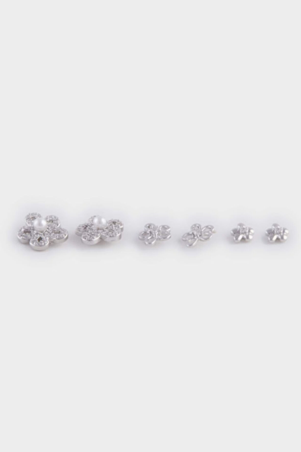 DeFacto Kadın Çiçek Motifli 3'lü Silver Küpe E3069AXNSSR3