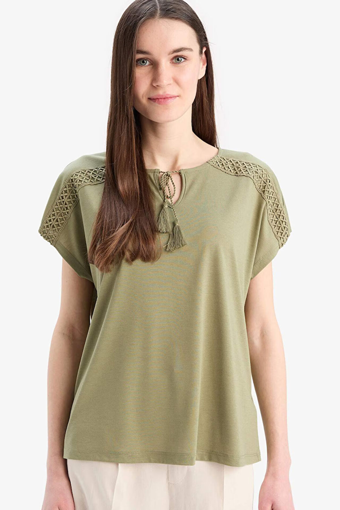 Bisiklet Yaka Casual Kısa Kollu Tişört