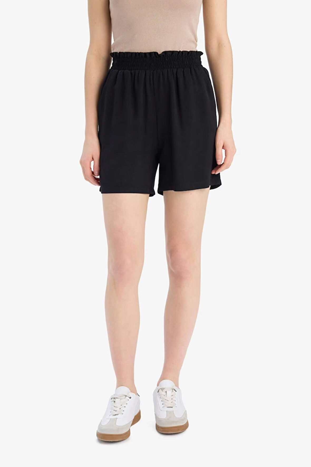 DeFacto Paperbag Yüksek Bel Geniş Paça Belmando Şort T0883AZ25SMBK81