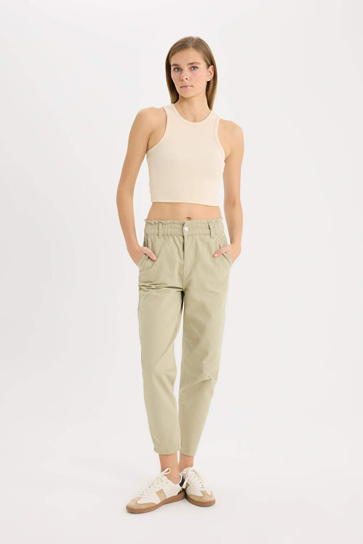 DeFacto Paperbag Gabardin Kumaş Pantolon Standart Paça Cepli S2790AZ25SPKH445