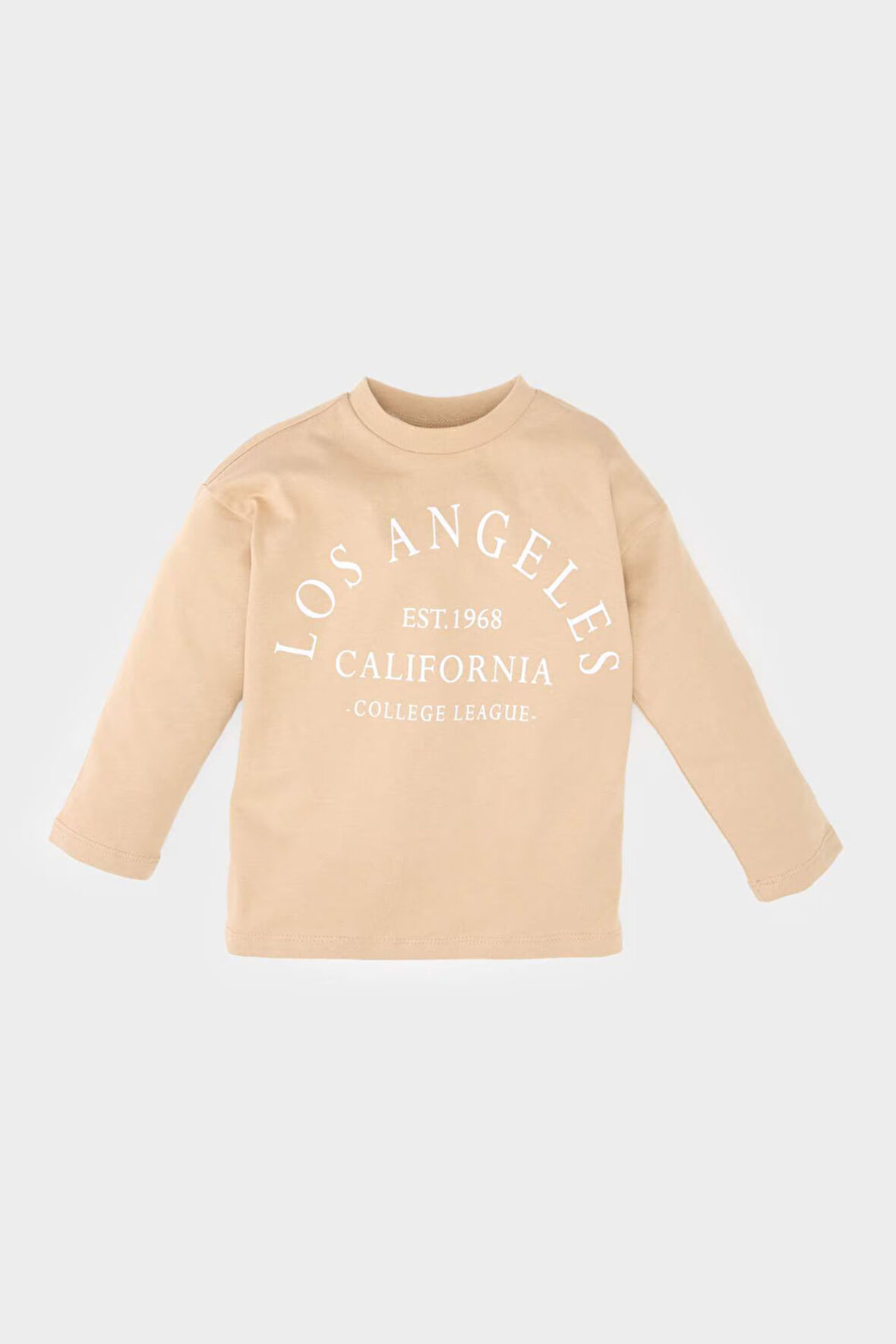 DeFacto Erkek Bebek Bisiklet Yaka Baskılı Uzun Kollu Tişört E3651A525SPBG109