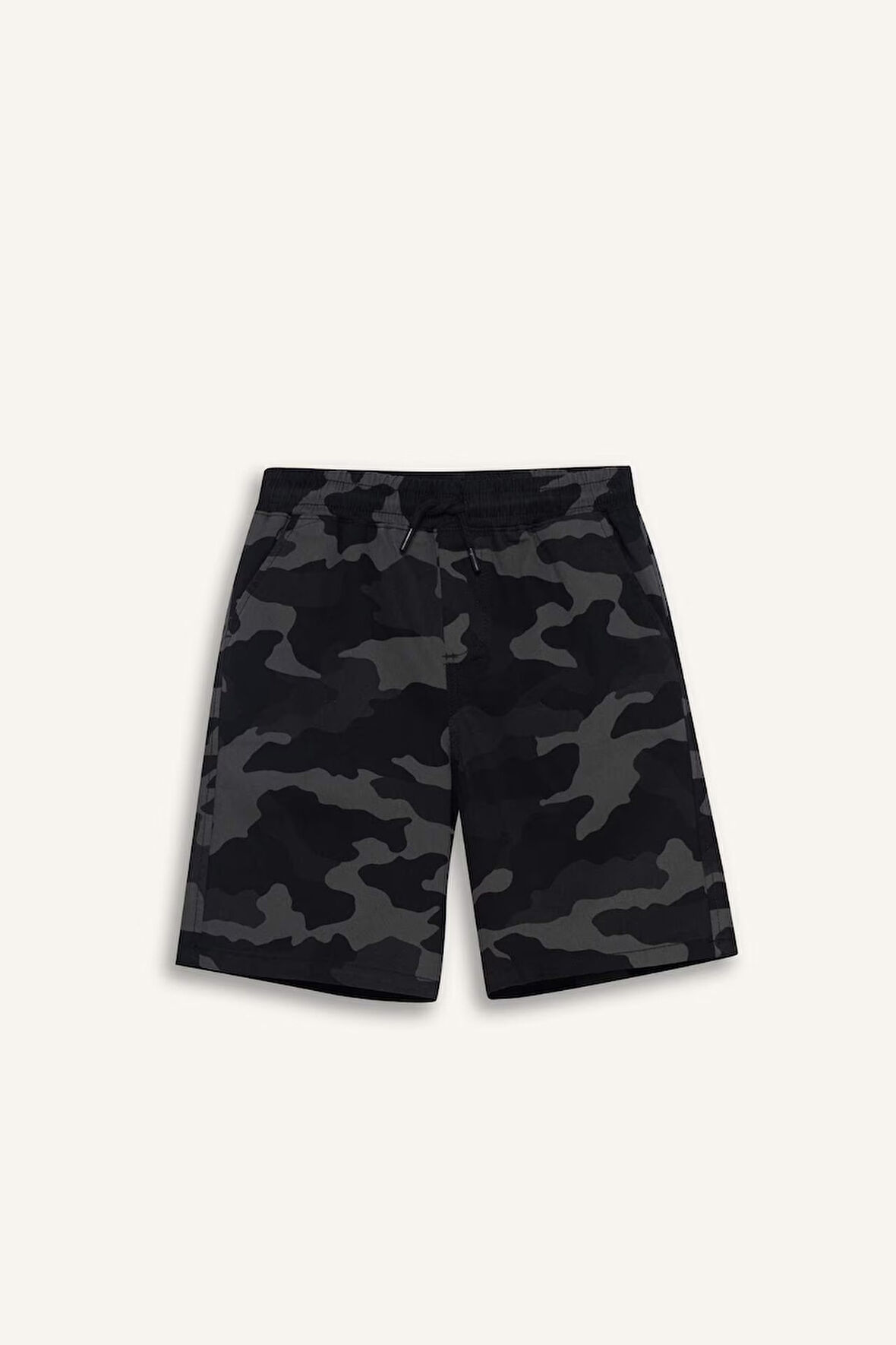 Erkek Çocuk Regular Fit Kamuflaj Desenli Gabardin Şort