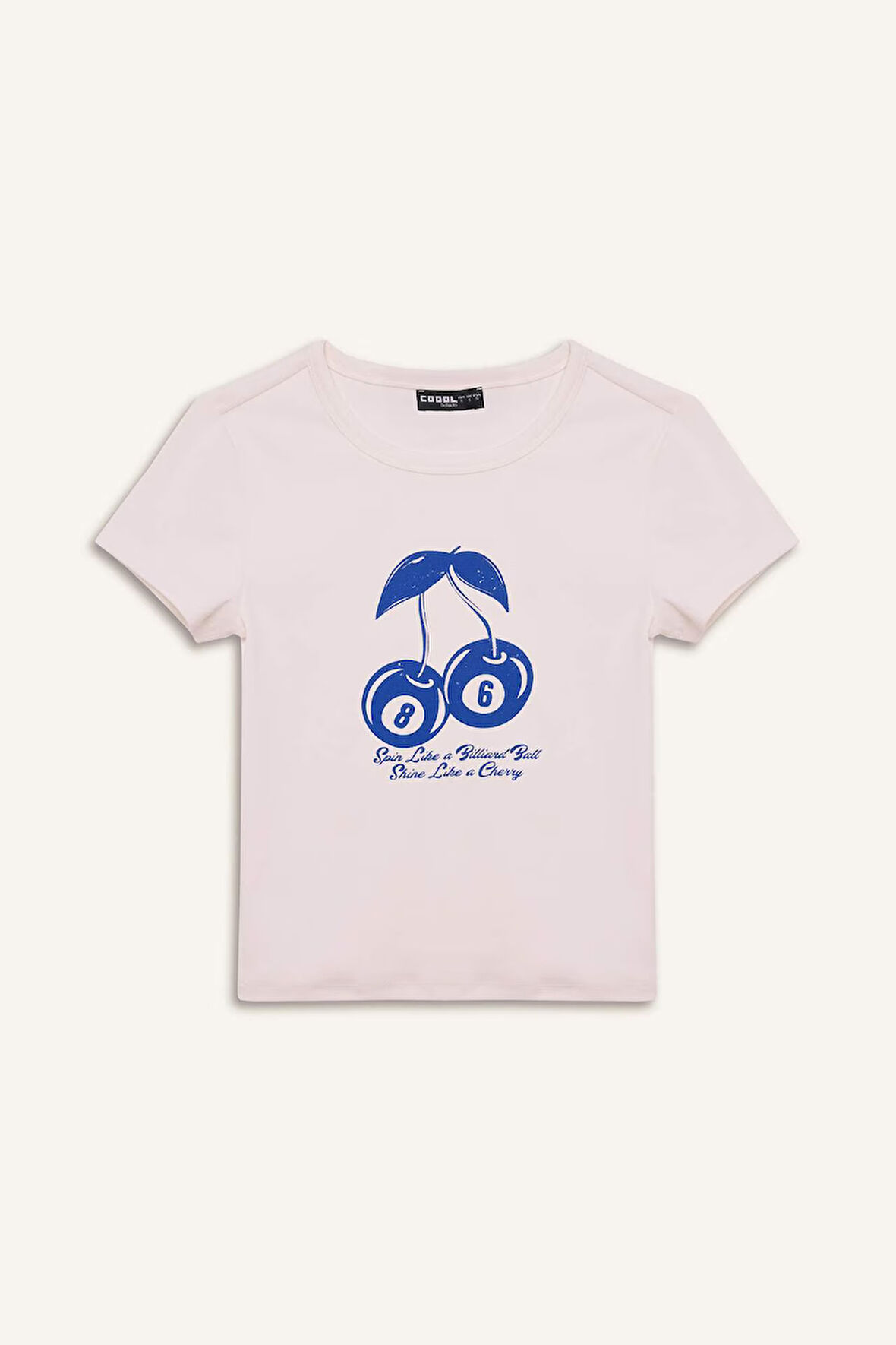 DeFacto Coool Fitted Bisiklet Yaka Baskılı Ribana Kısa Kollu Tişört E8476AX25SPWT32