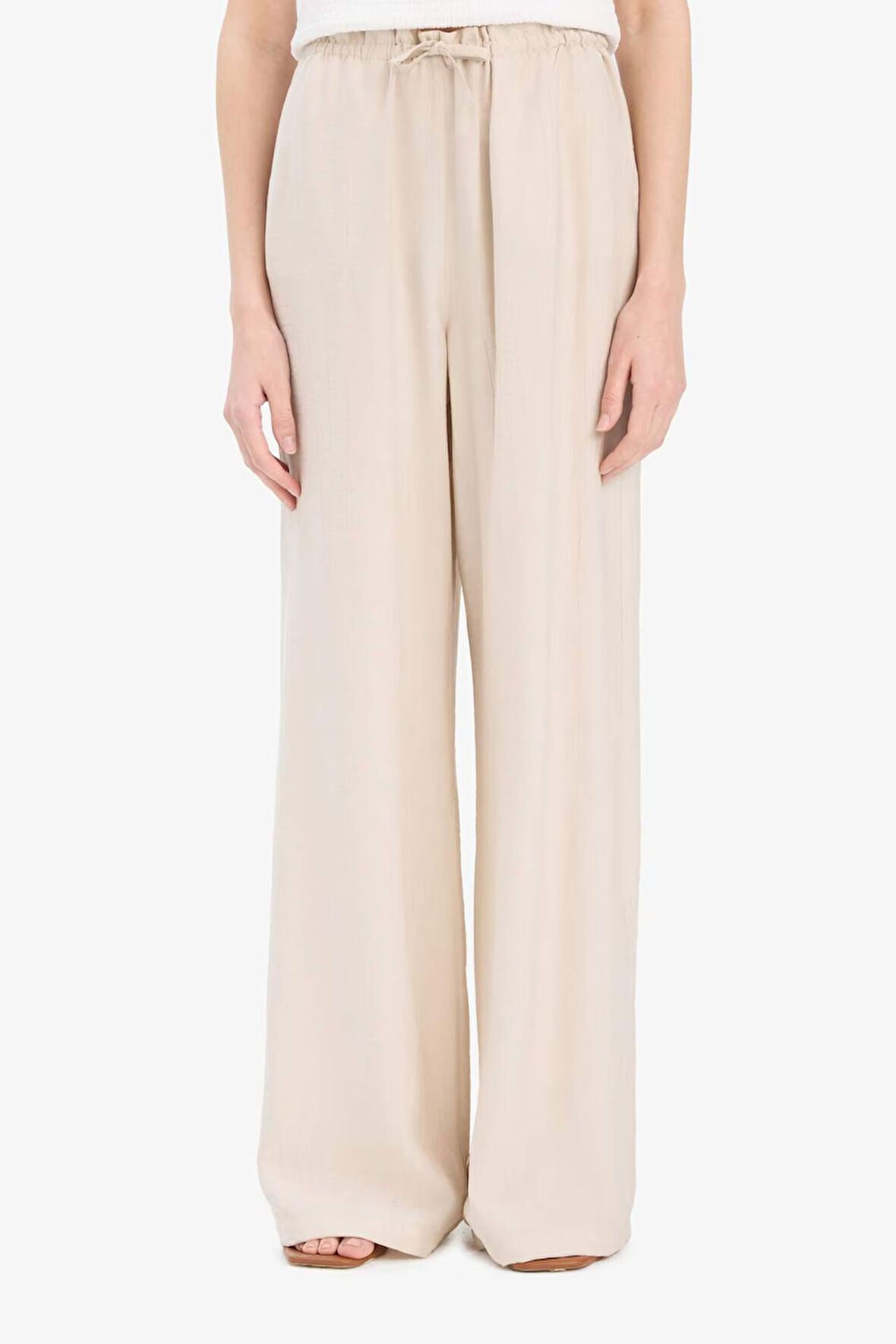 Wide Leg Çift Cepli Yüksek Esnek Belli Geniş Paça Pantolon