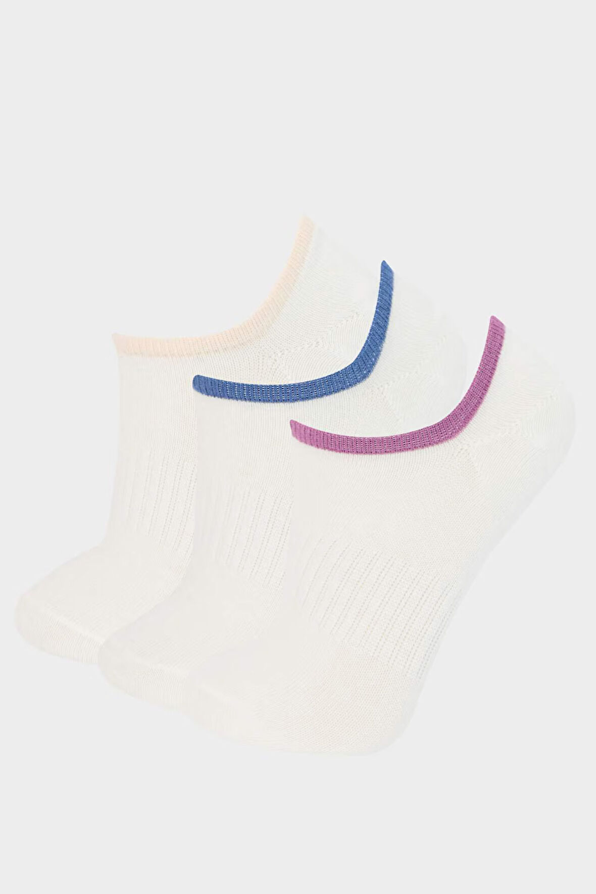 DeFacto Kadın 3'lü Pamuklu Sneaker Çorap E2090AXNSWT1