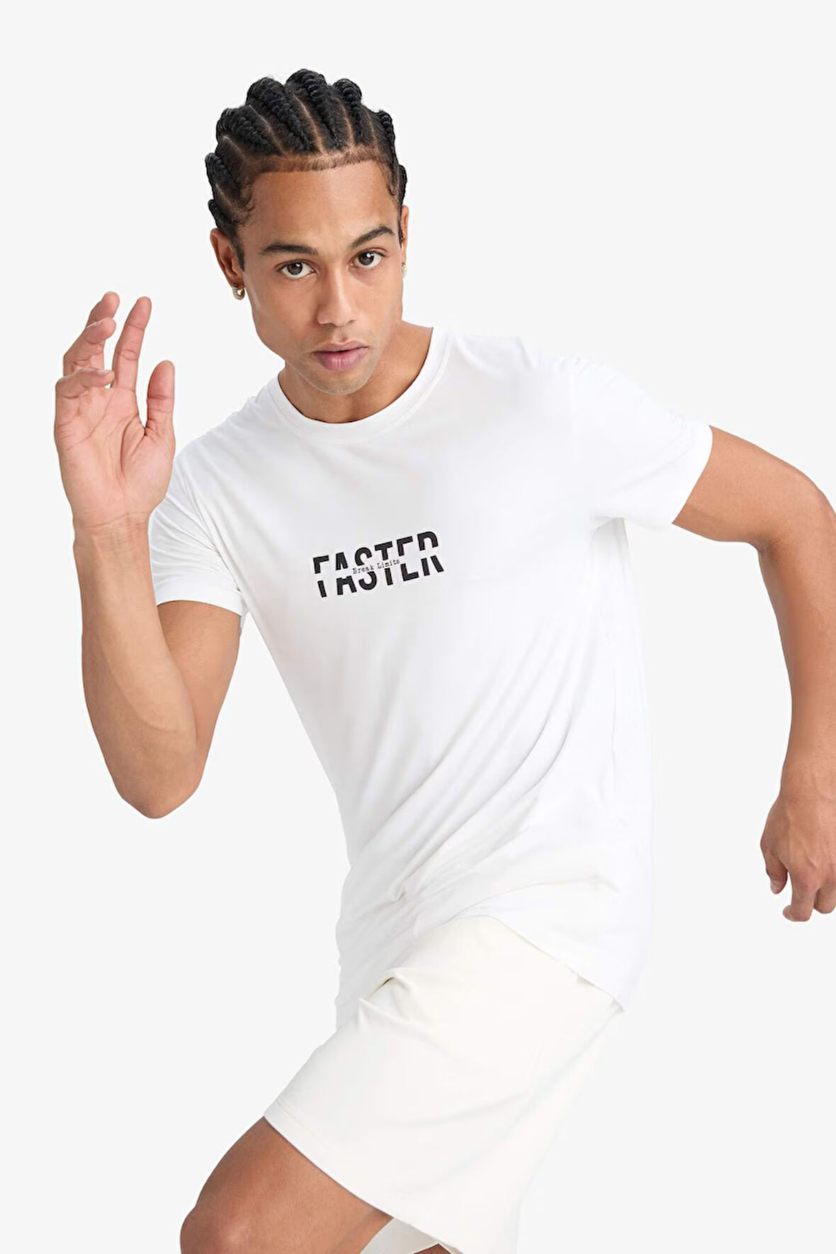 DeFactoFit Hızlı Kuruyan Slim Fit Dar Kesim Bisiklet Yaka Baskılı Sporcu Kısa Kollu Tişört F2762AX25SPWT34