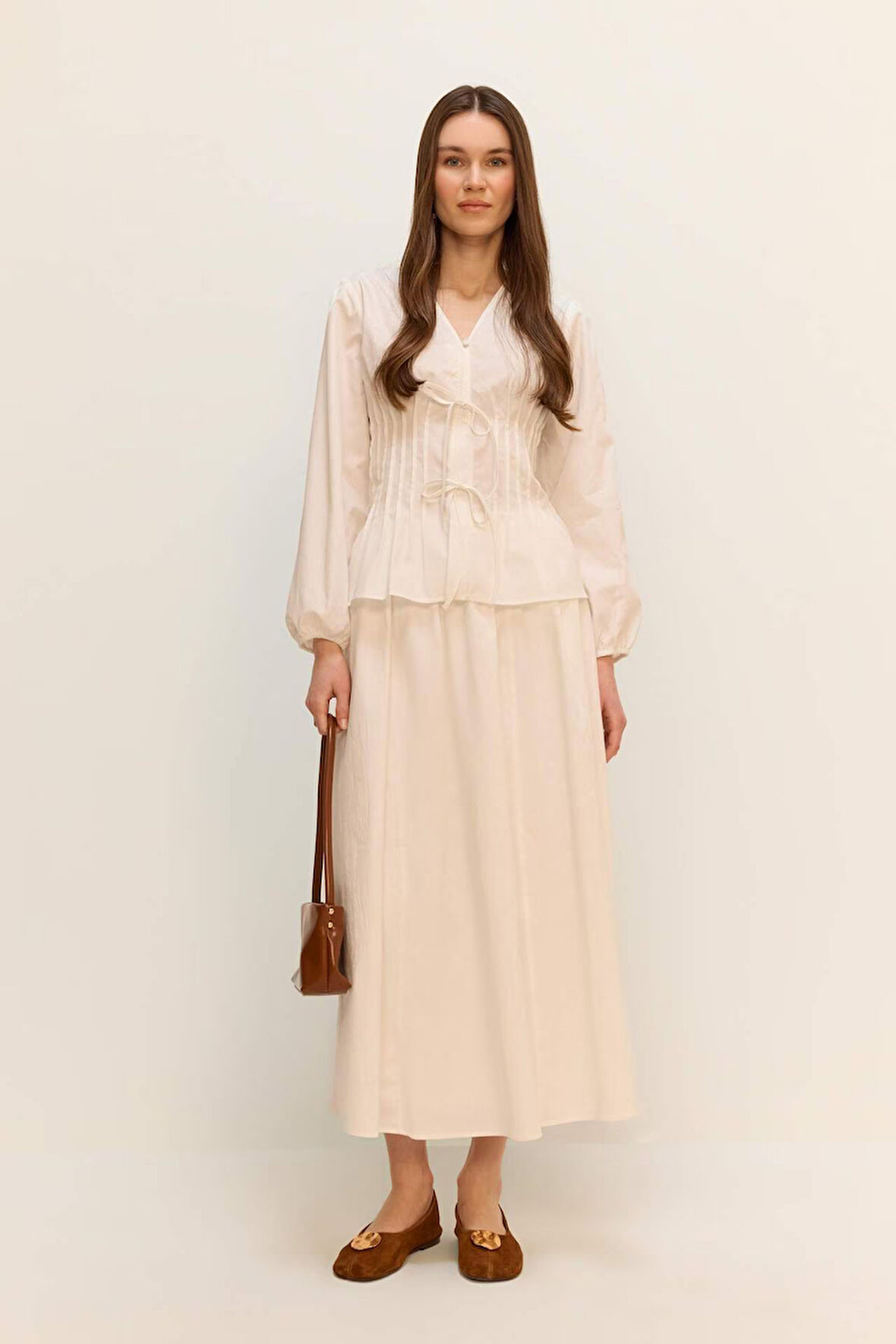 A Kesim Poplin Maxi Etek