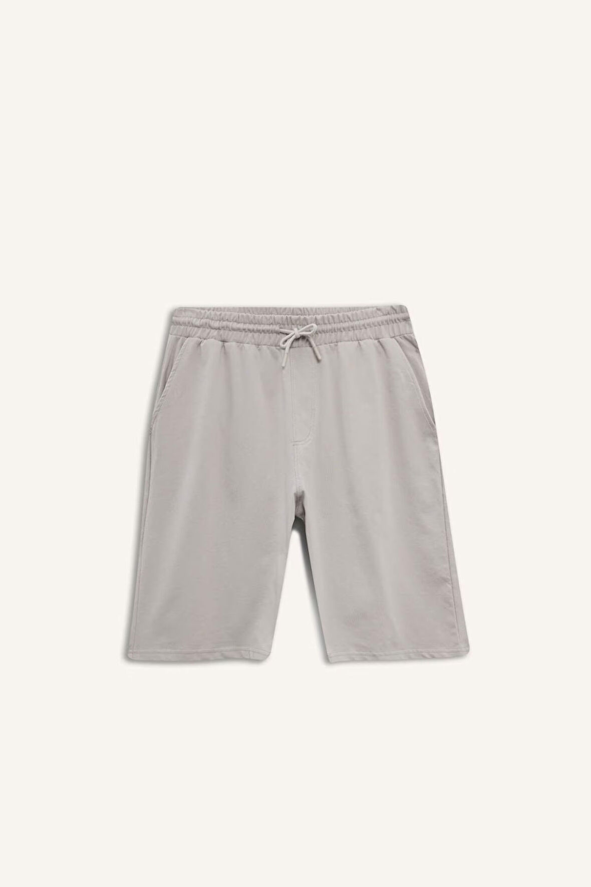 Slim Fit Dar Kesim Cepli Pamuklu Basic Düz Bermuda Şort