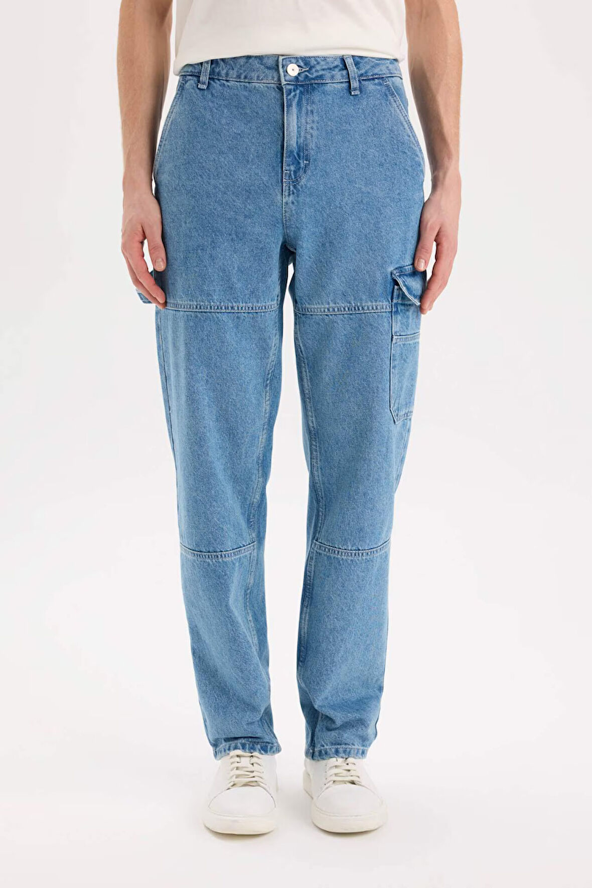 DeFacto %100 Pamuk Relax Fit Rahat Kalıp Geniş Paça Jean Pantolon E3334AX25SPNM28