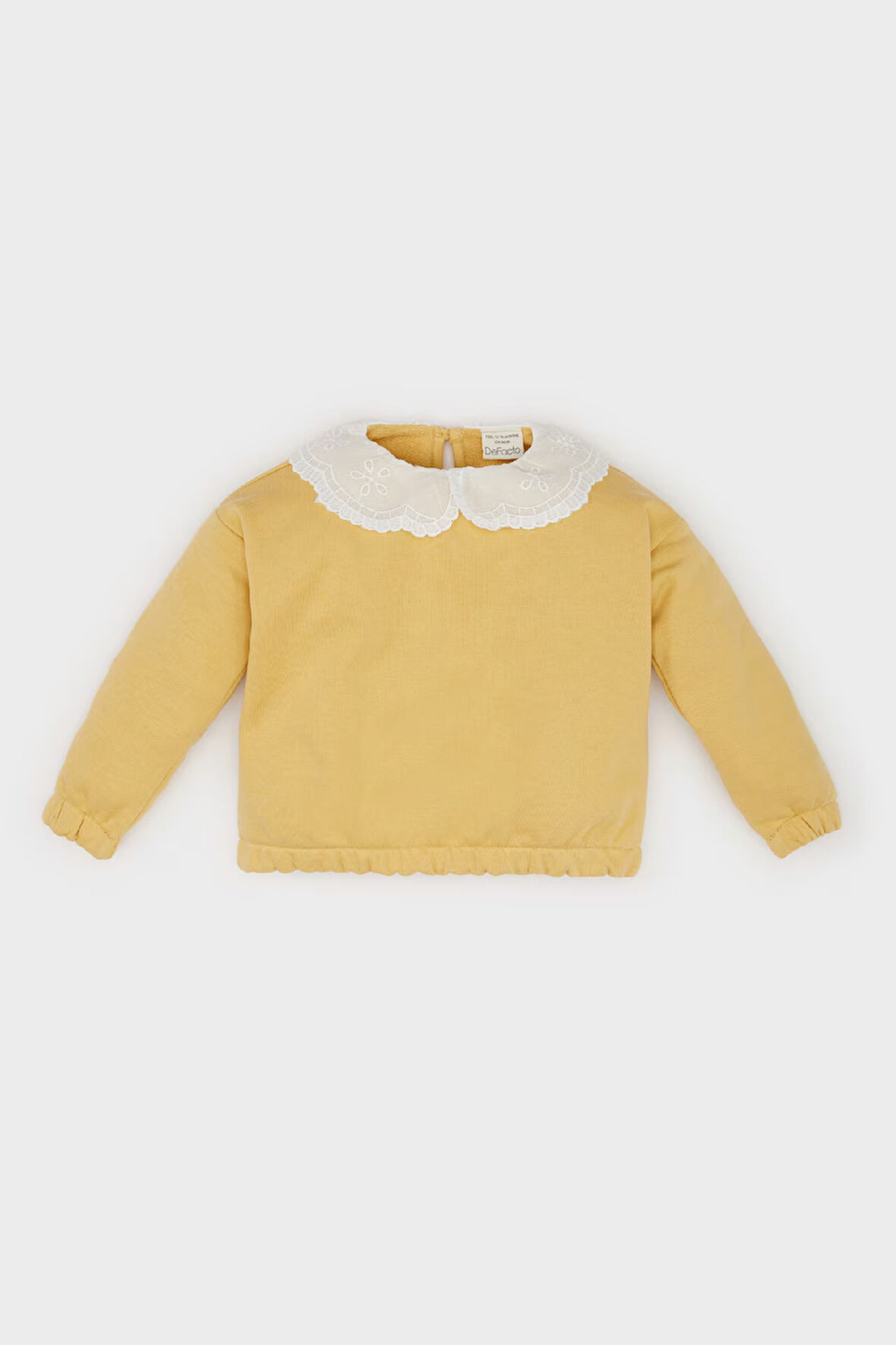 DeFacto Kız Bebek Dantel Yaka Basic Düz Sweatshirt E2825A524WNYL516