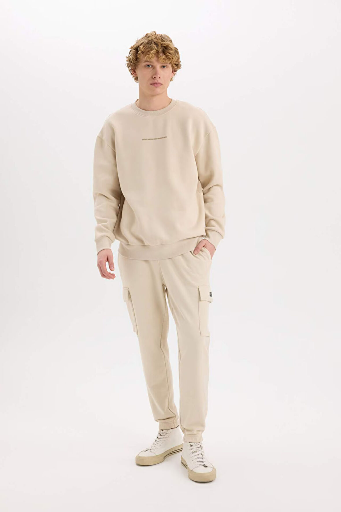 DeFacto Regular Fit Jogger Eşofman Altı Basic Düz Kargo Cepli Lastikli Paça D5252AX25SPBG155