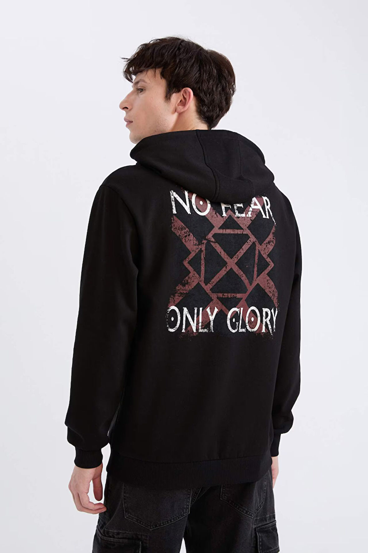 Vikings Valhalla Regular Fit Kapüşonlu Sırt Baskılı Sweatshirt