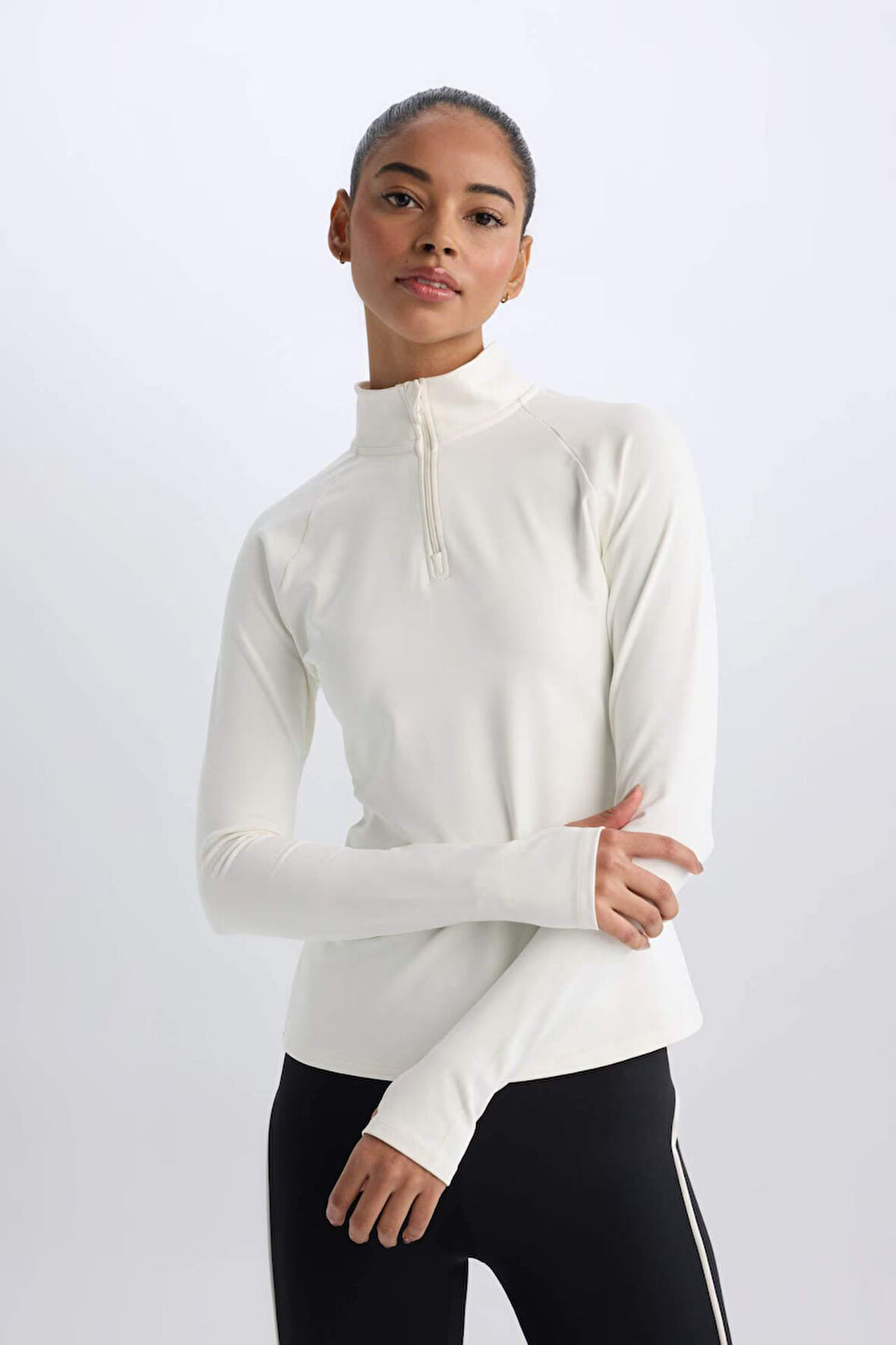 DeFactoFit Standart Fit Dik Yaka Sporcu Uzun Kollu Tişört B0811AX25SPER105