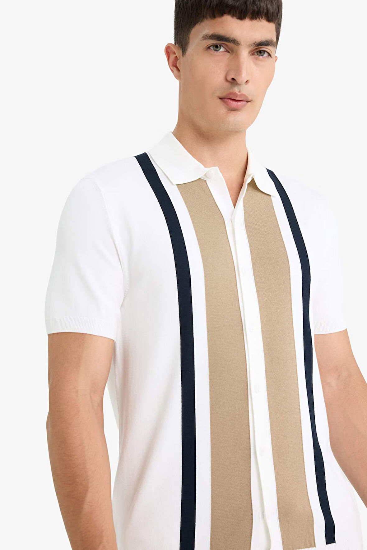 Standart Fit Polo Yaka Triko Kısa Kollu Polo Tişört