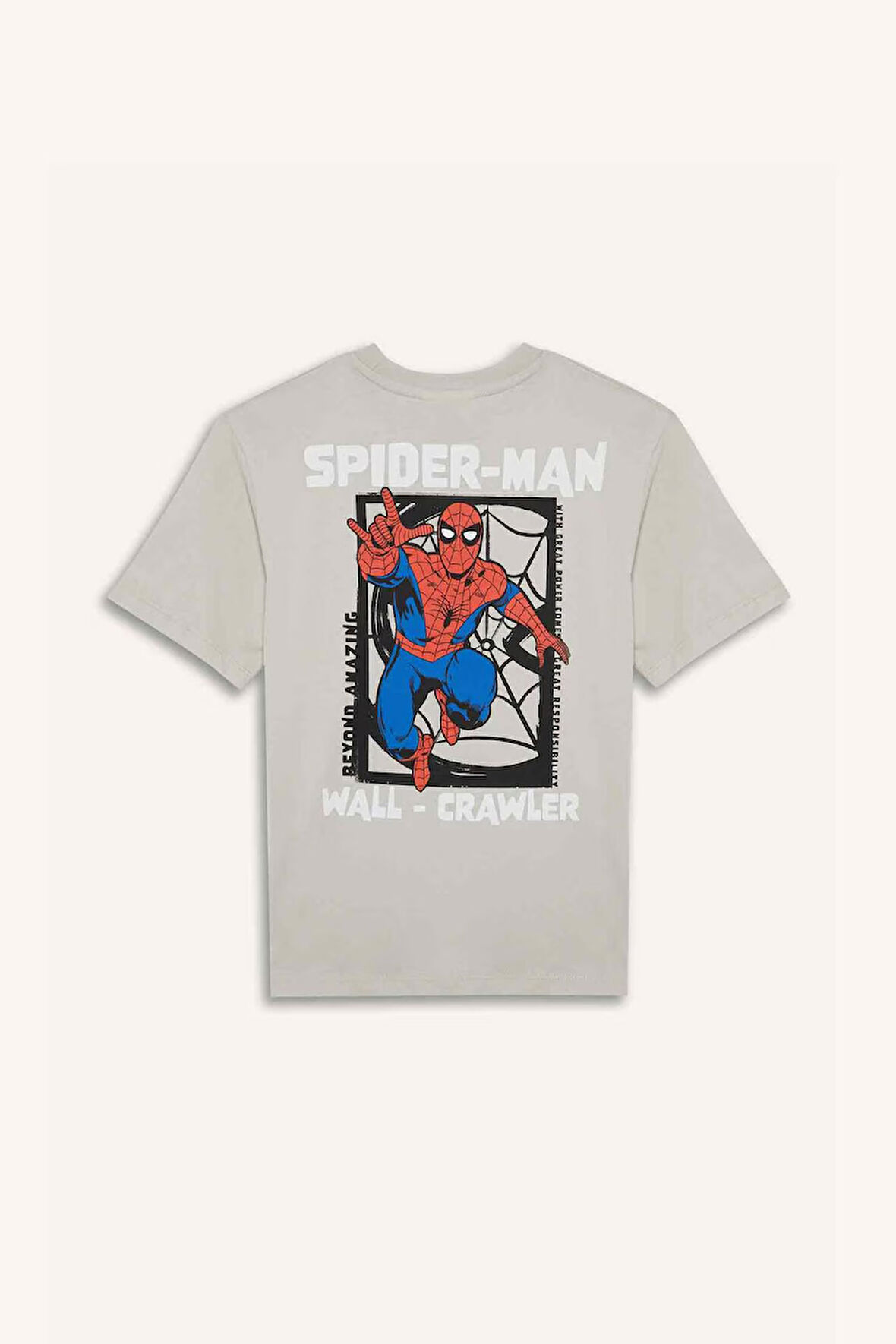 Erkek Çocuk Marvel Spiderman Bisiklet Yaka Kısa Kollu Tişört