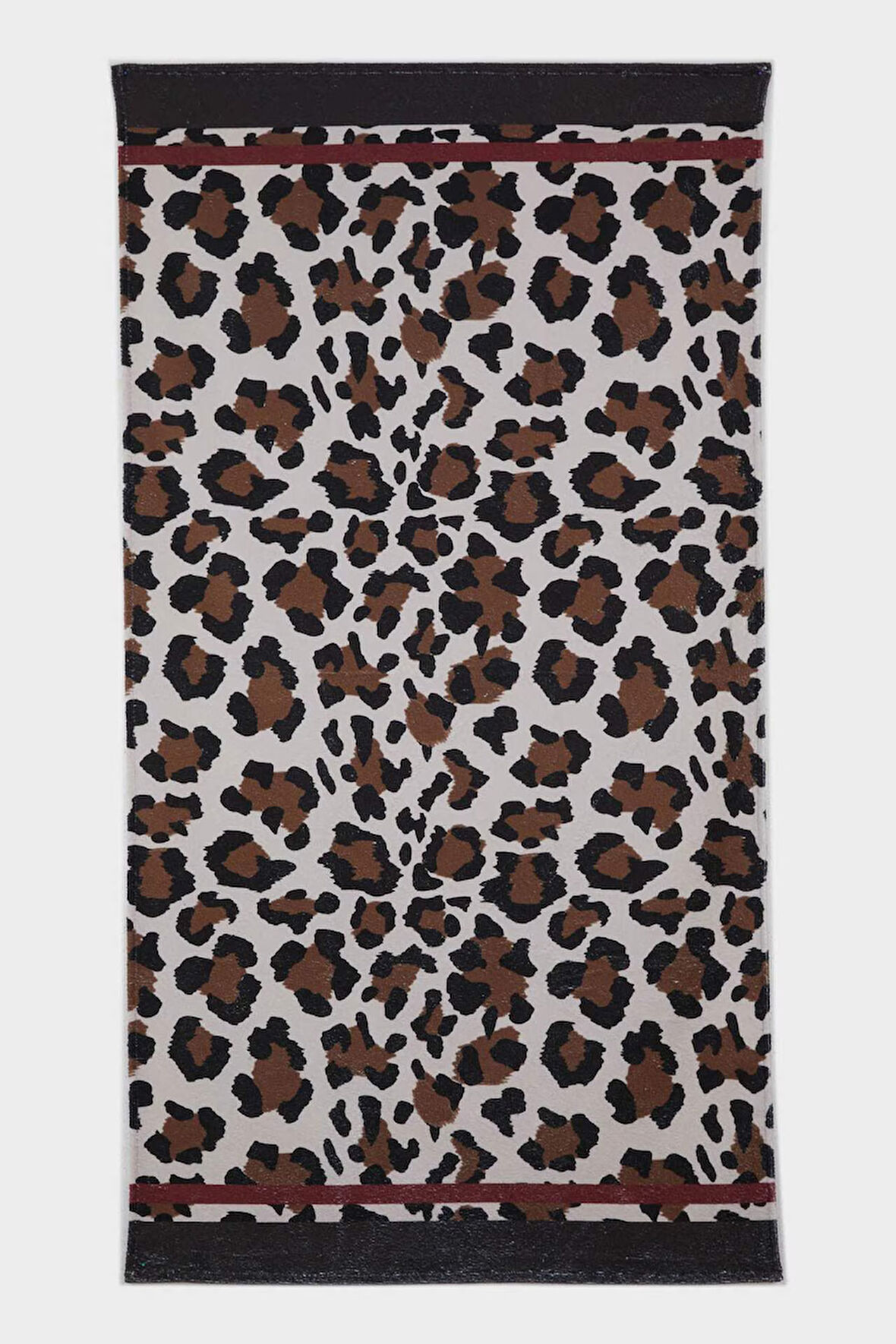 Kadın Leopar Desenli Pamuklu Plaj Havlusu