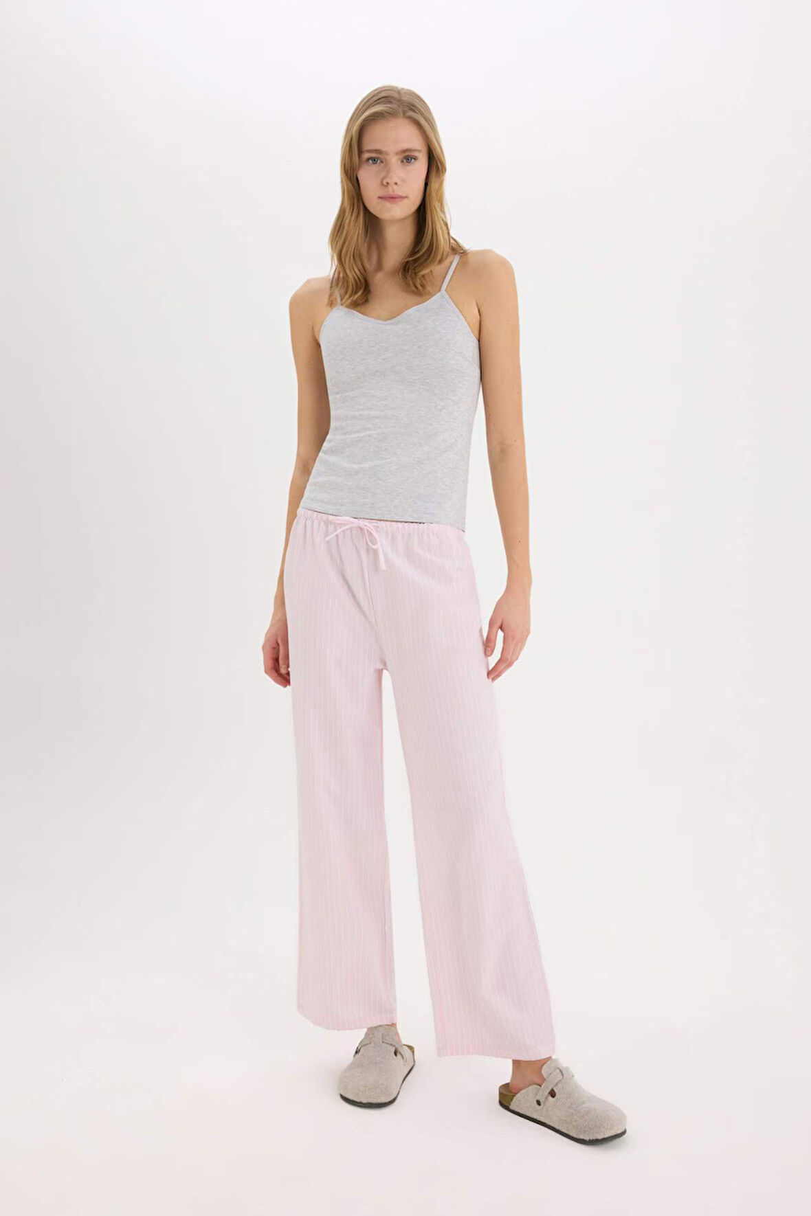 DeFacto Regular Fit Poplin Pijama Altı-Fall in Love E3116AX25SPPN149