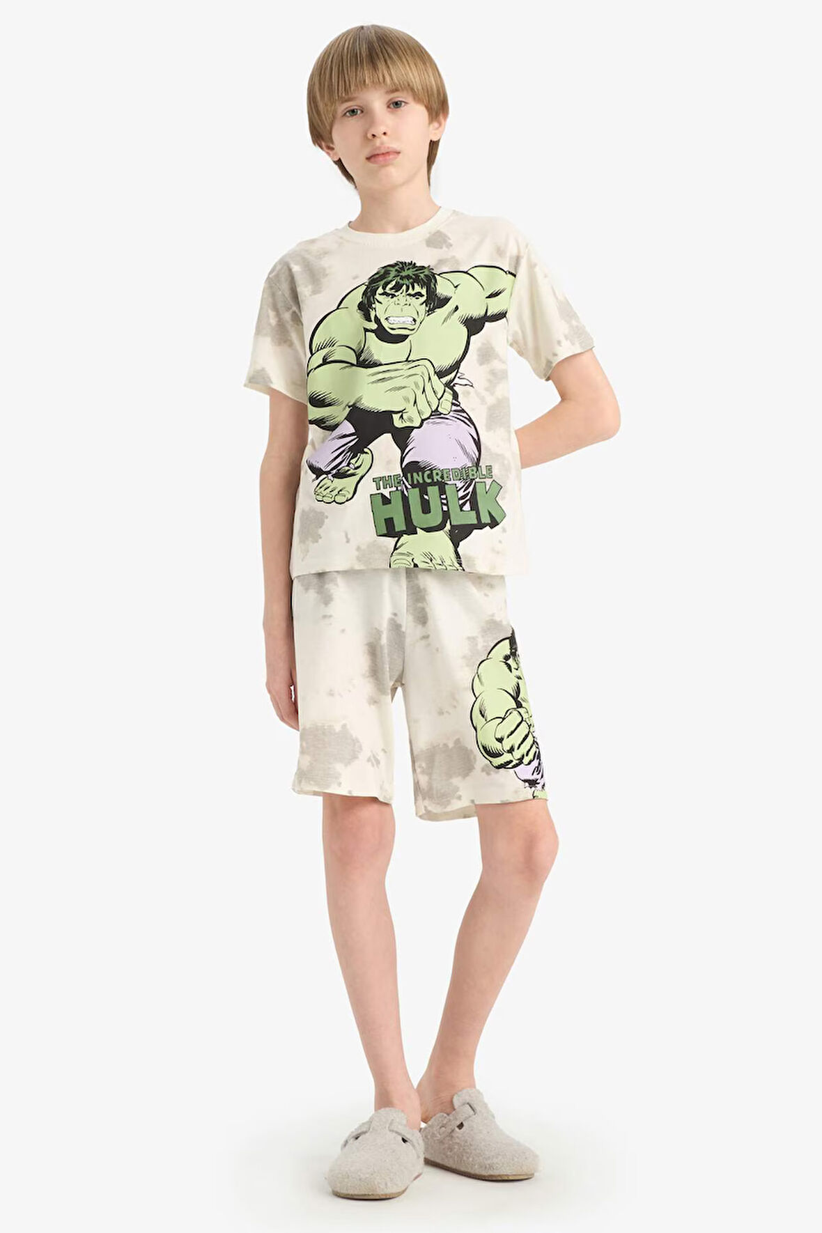 Erkek Çocuk Marvel Comics Pijama Takımı Kısa Kollu Üst Beli Lastikli Şort