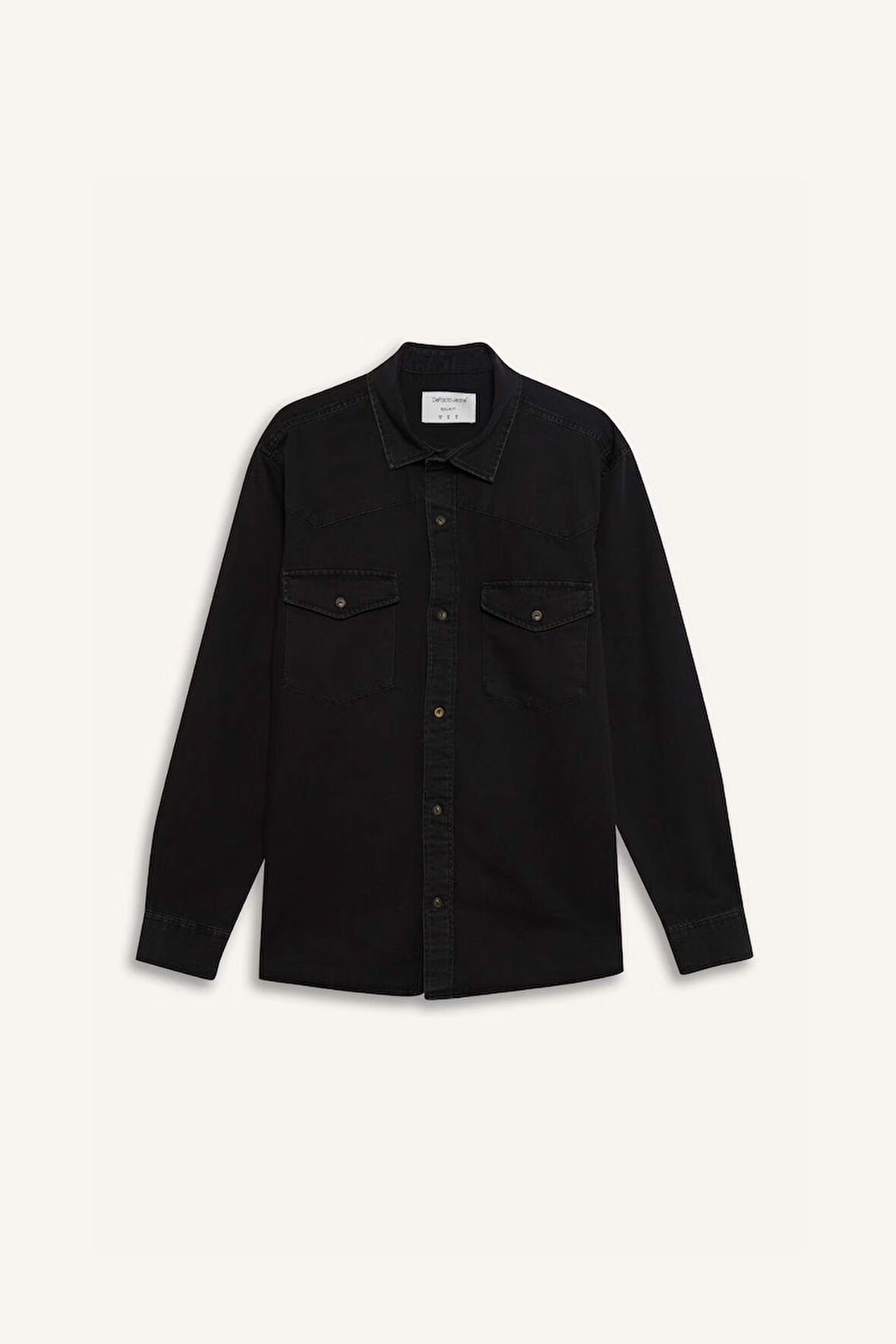 DeFacto %100 Pamuk Regular Fit Jean Uzun Kollu İnce Gömlek E5711AX25SPNM40