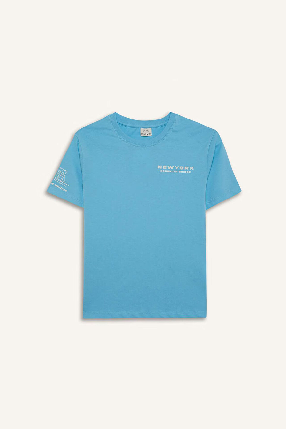 DeFacto Erkek Çocuk Bisiklet Yaka Baskılı Kısa Kollu Tişört E0102A825SMBE500