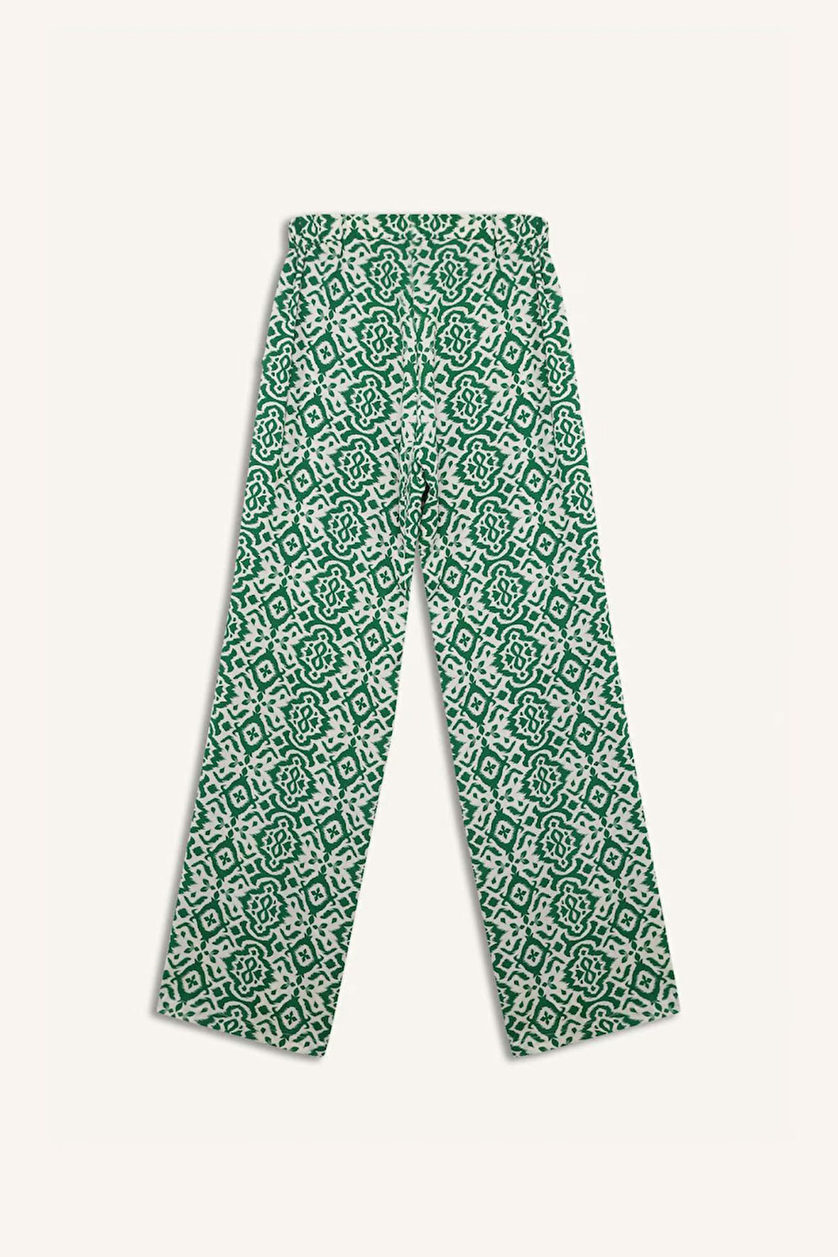Regular Fit Geniş Bol Paça Desenli Pantolon