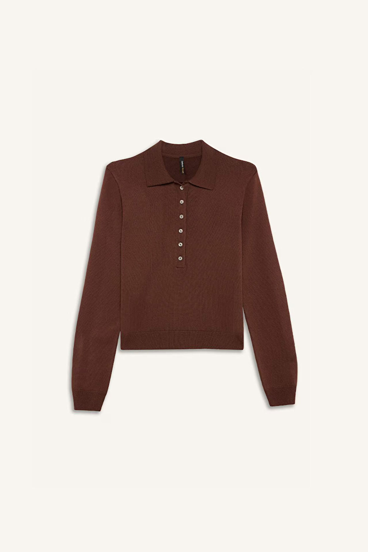 Regular Fit Polo Yaka Basic Düz Triko Kazak