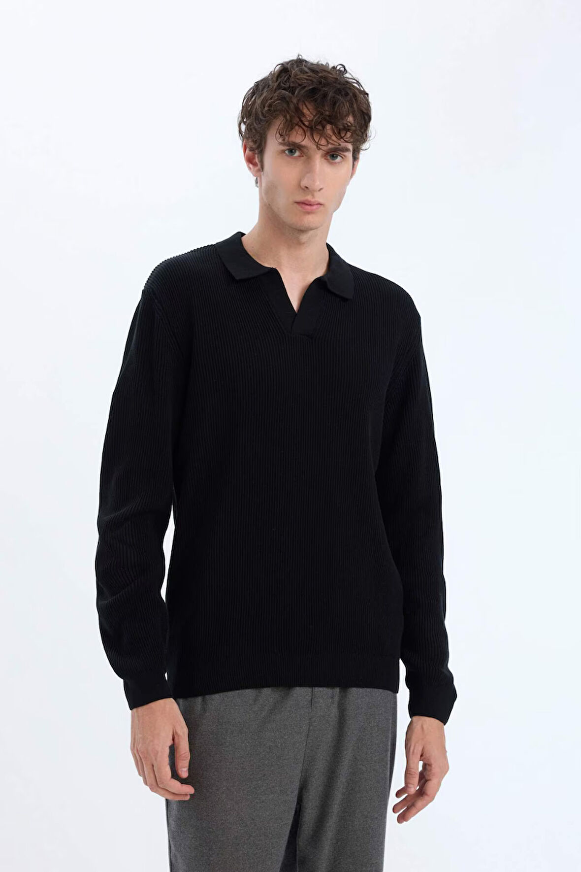 Standart Fit Polo Yaka Triko Kazak