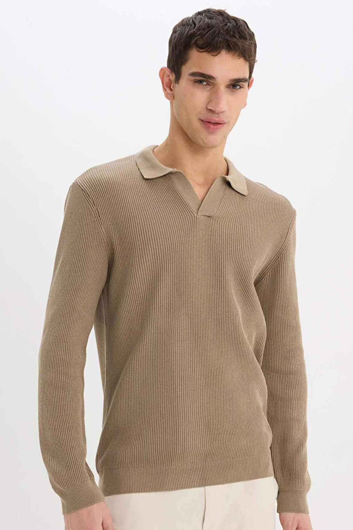 Standart Fit Polo Yaka Triko Kazak