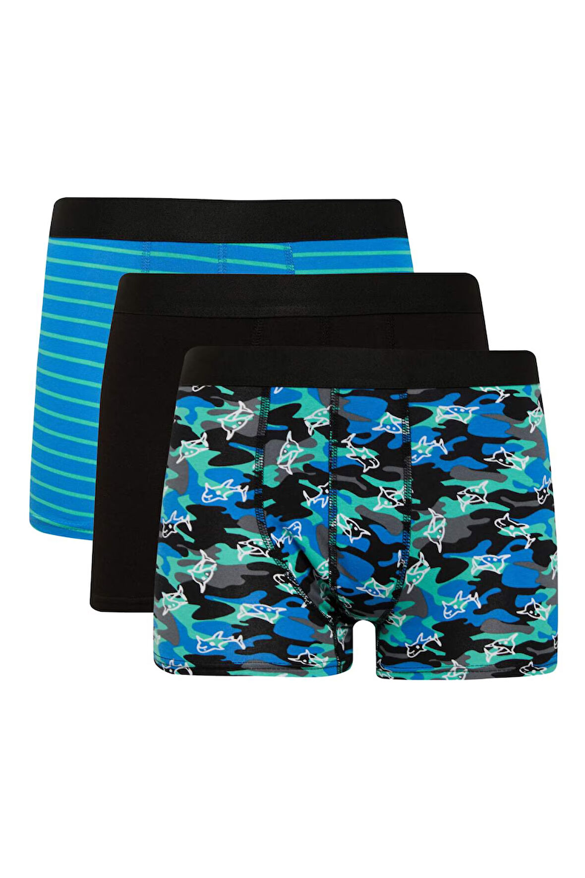 DeFacto Regular Fit Kamuflaj Desenli 3'lü Boxer E2929AX25SPBK81