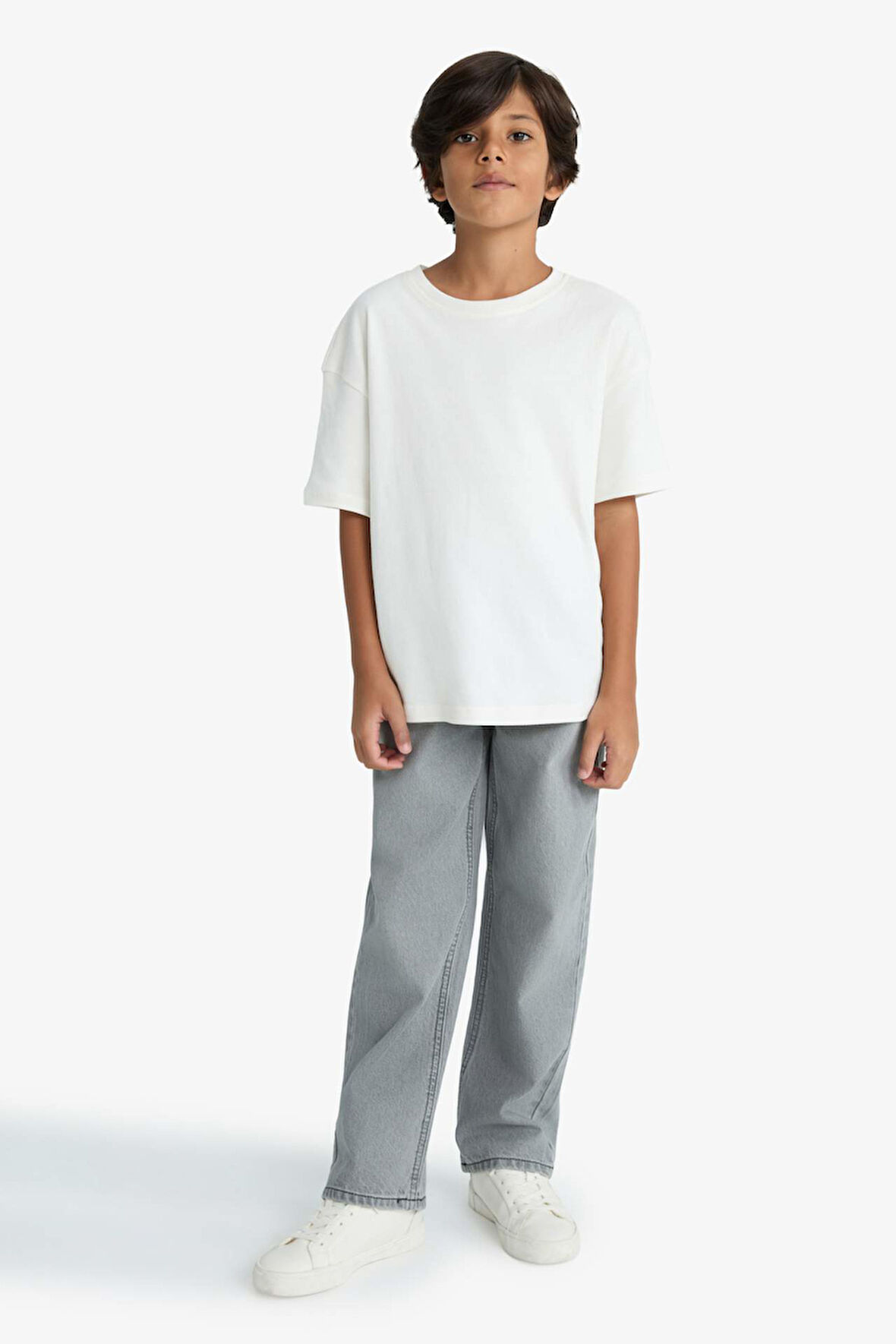 Erkek Çocuk Wide Leg Düz Paça Jean Pantolon