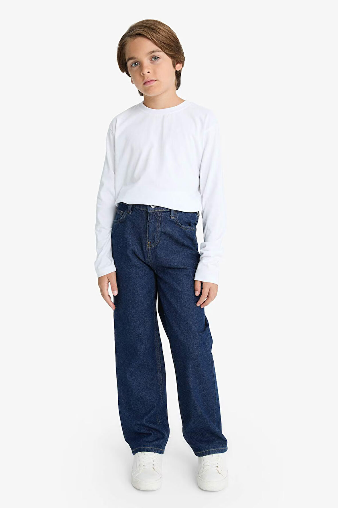 Erkek Çocuk Wide Leg Düz Paça Jean Pantolon
