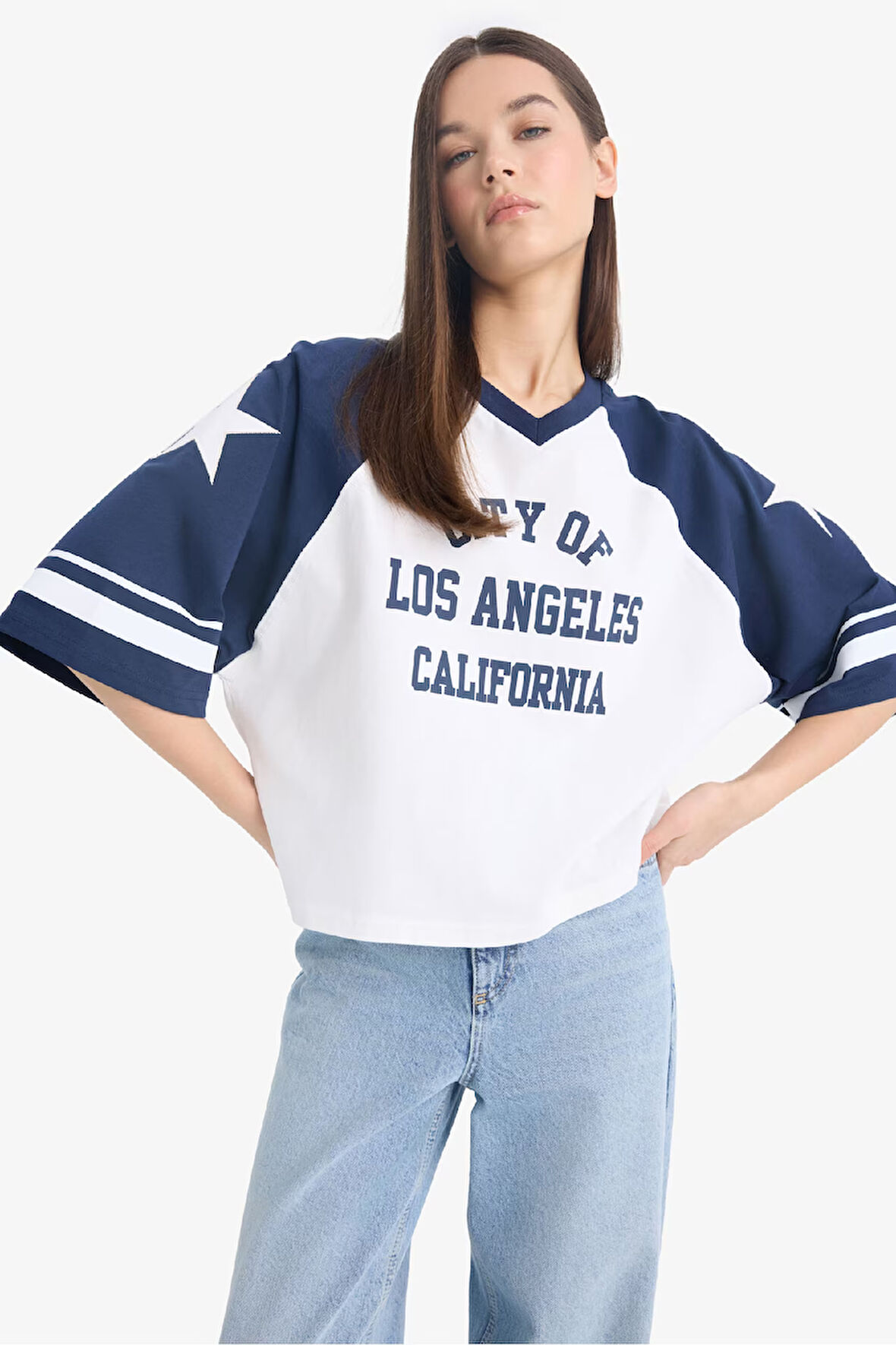 Coool Loose Fit Bisiklet Yaka Baskılı Kısa Kollu Tişört