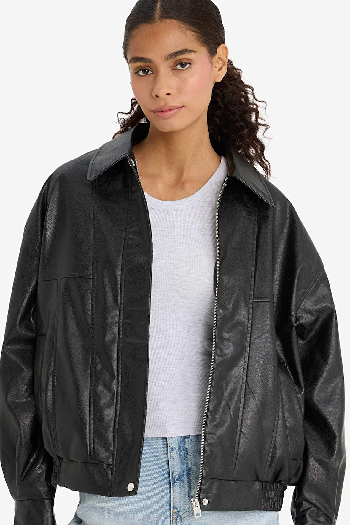 Dad Fit Polo Yaka Suni Deri Mont