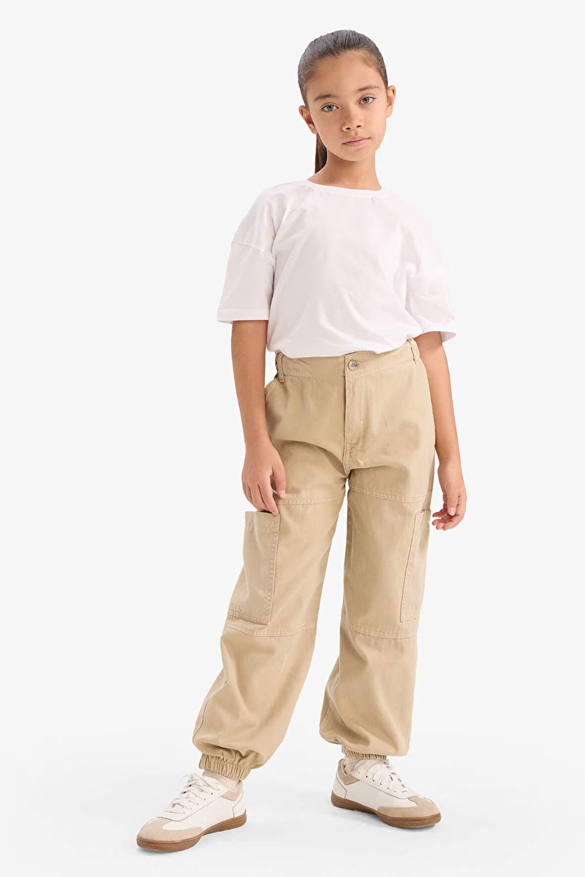 Kız Çocuk Paraşüt Kargo Pamuklu Pantolon
