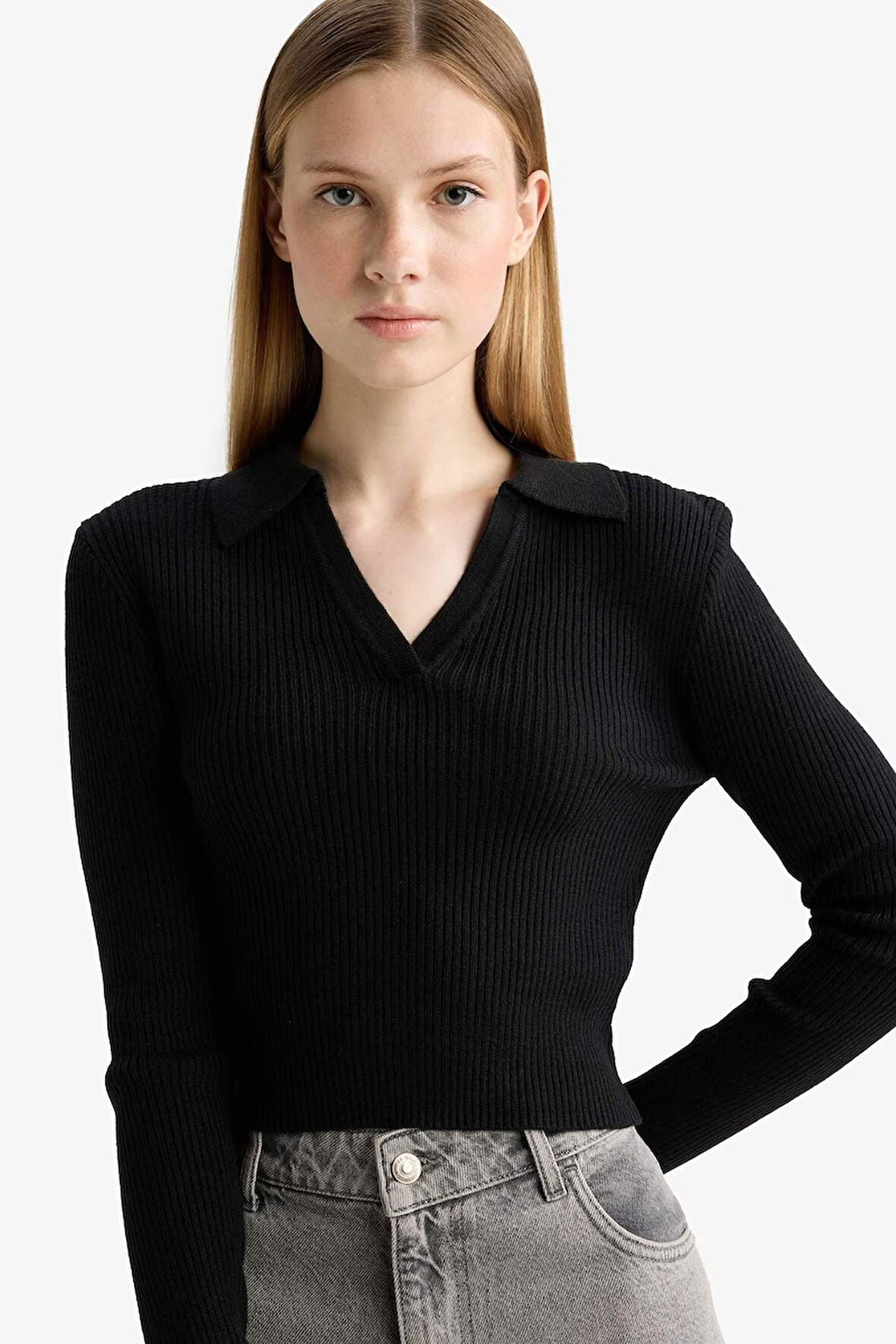 Coool Slim Fit Dar Kesim Polo Yaka Triko Kazak